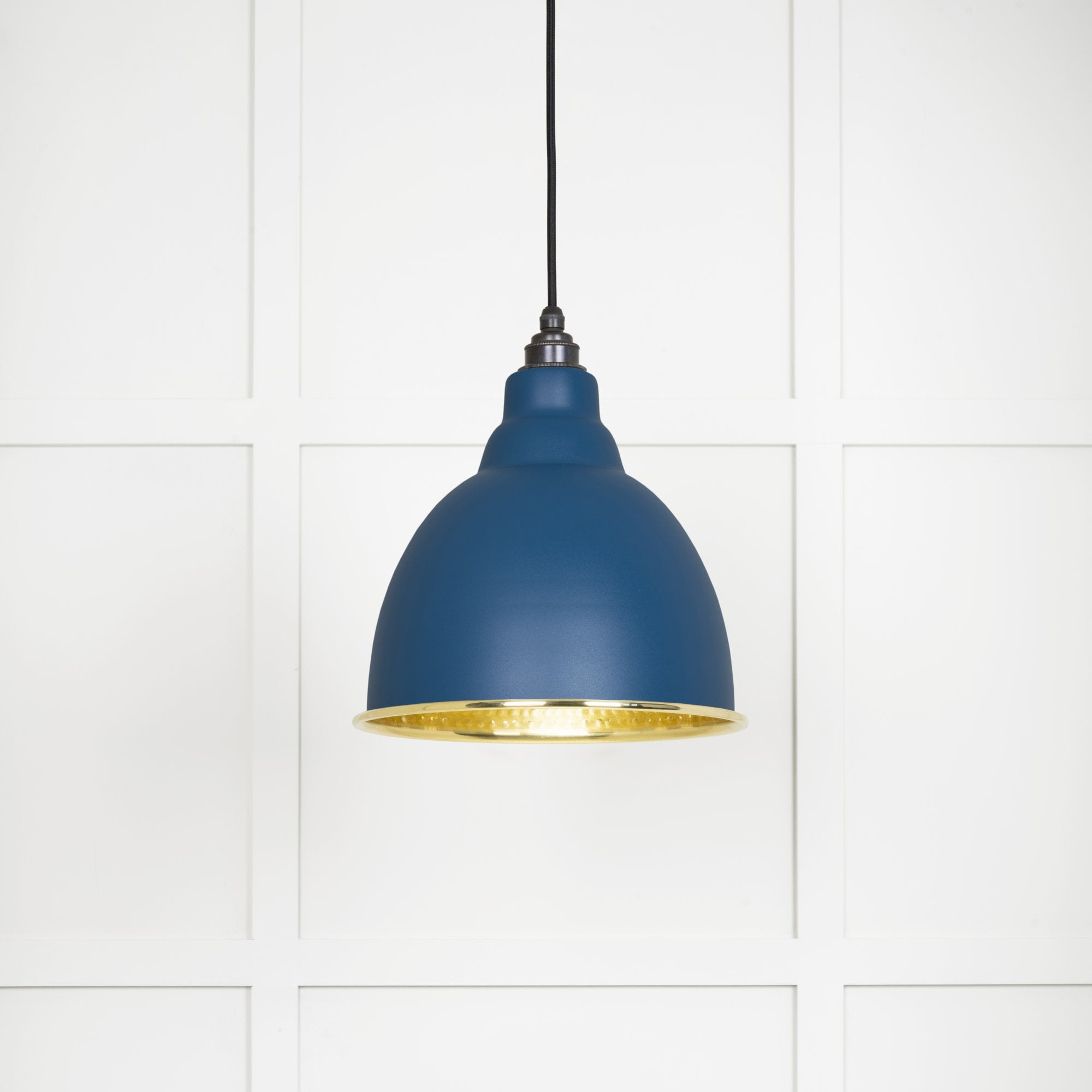From The Anvil Hammered Brass Brindley Pendant - Upstream (Blue)