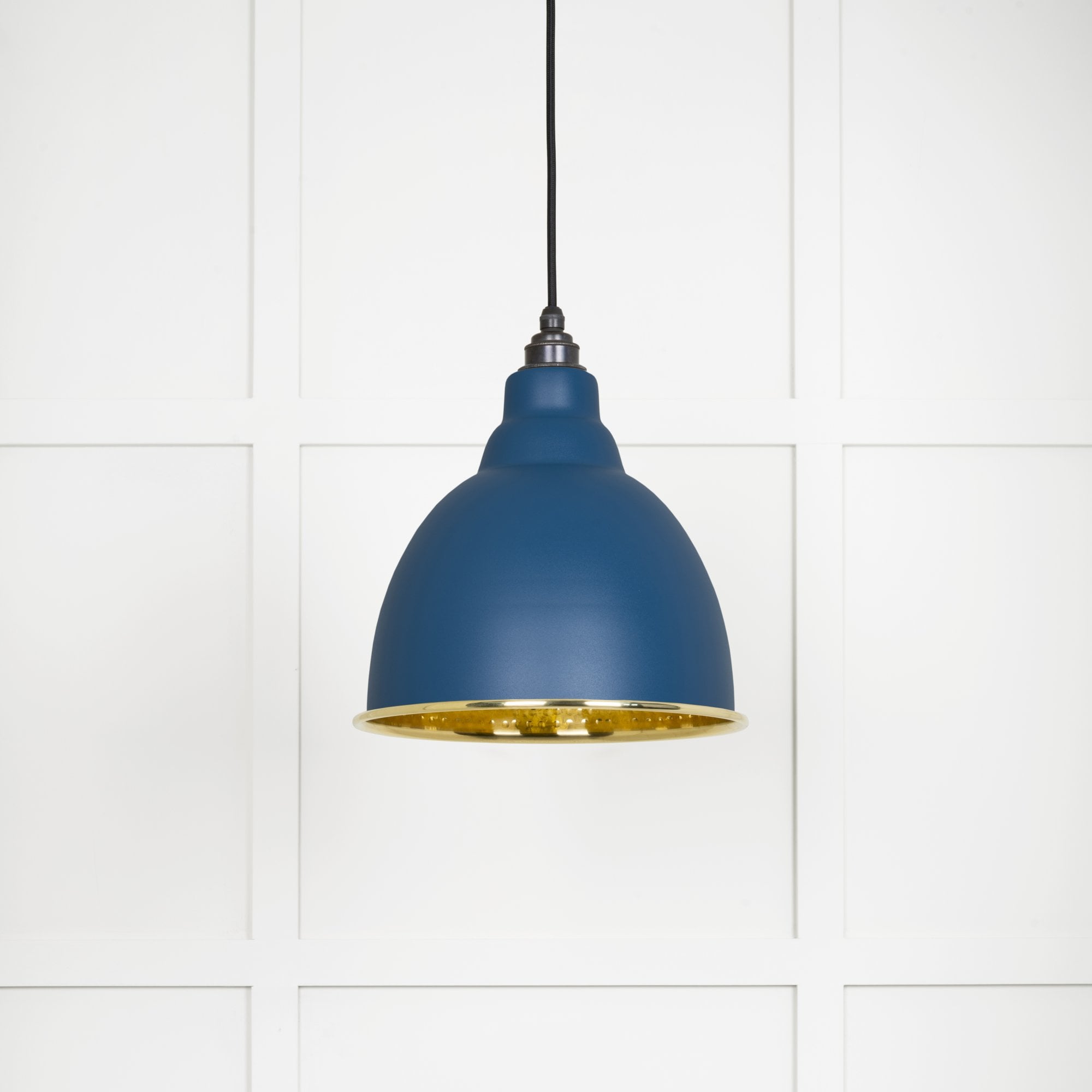 From The Anvil Hammered Brass Brindley Pendant - Upstream (Blue)