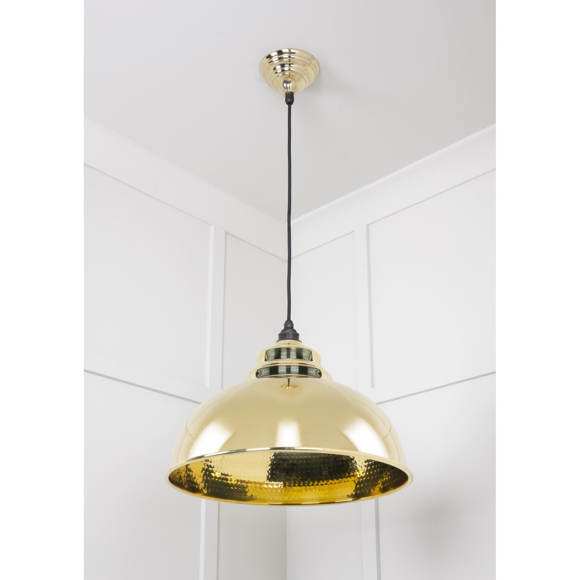 From The Anvil Hammered Brass Harborne Pendant