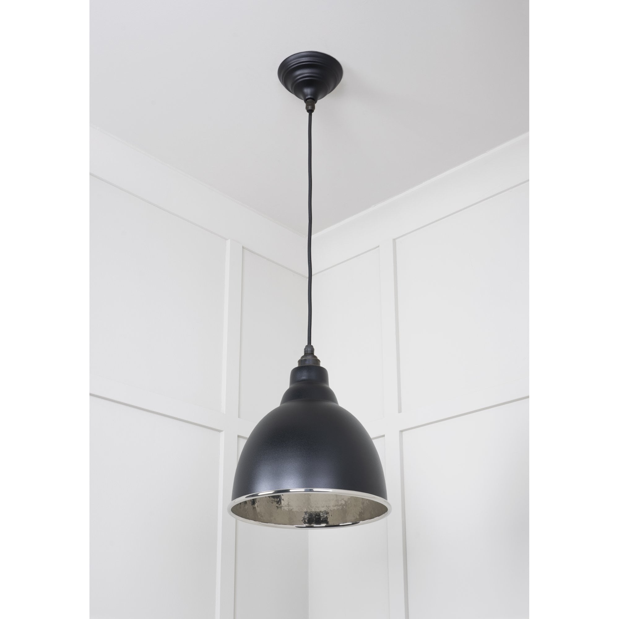From The Anvil Hammered Nickel Brindley Pendant - Elan Black