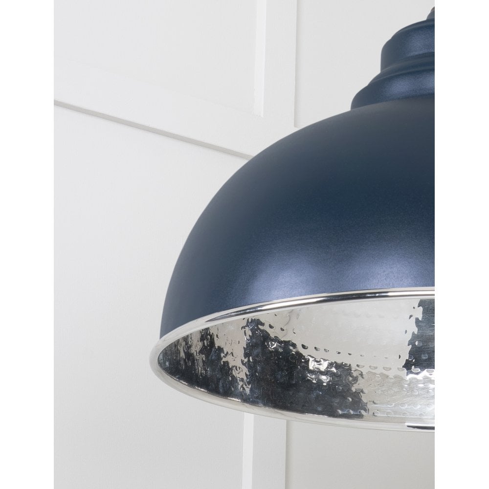 From The Anvil Hammered Nickel Harborne Pendant - Dusk (Dark Blue/Grey)