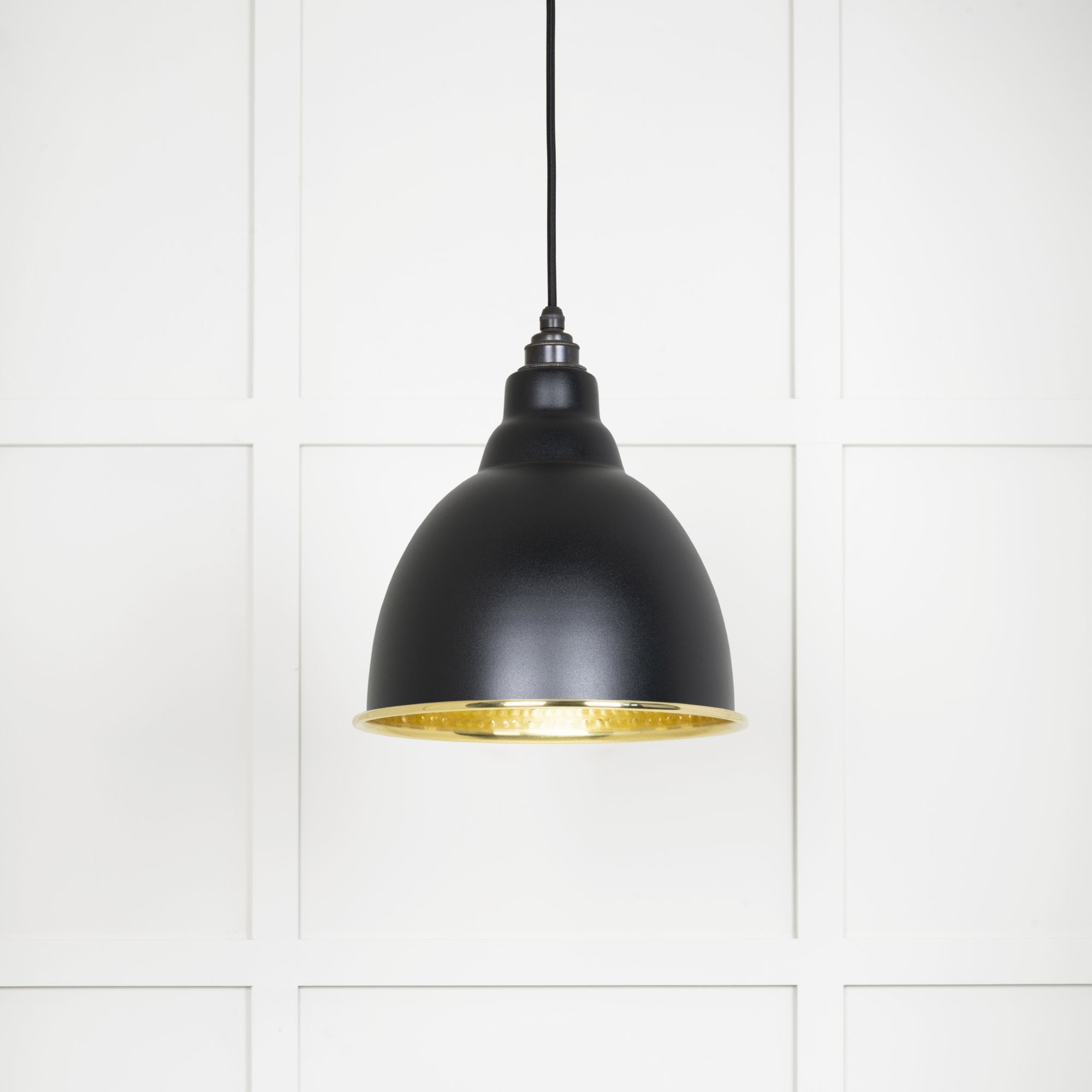 From The Anvil Hammered Brass Brindley Pendant - Elan Black