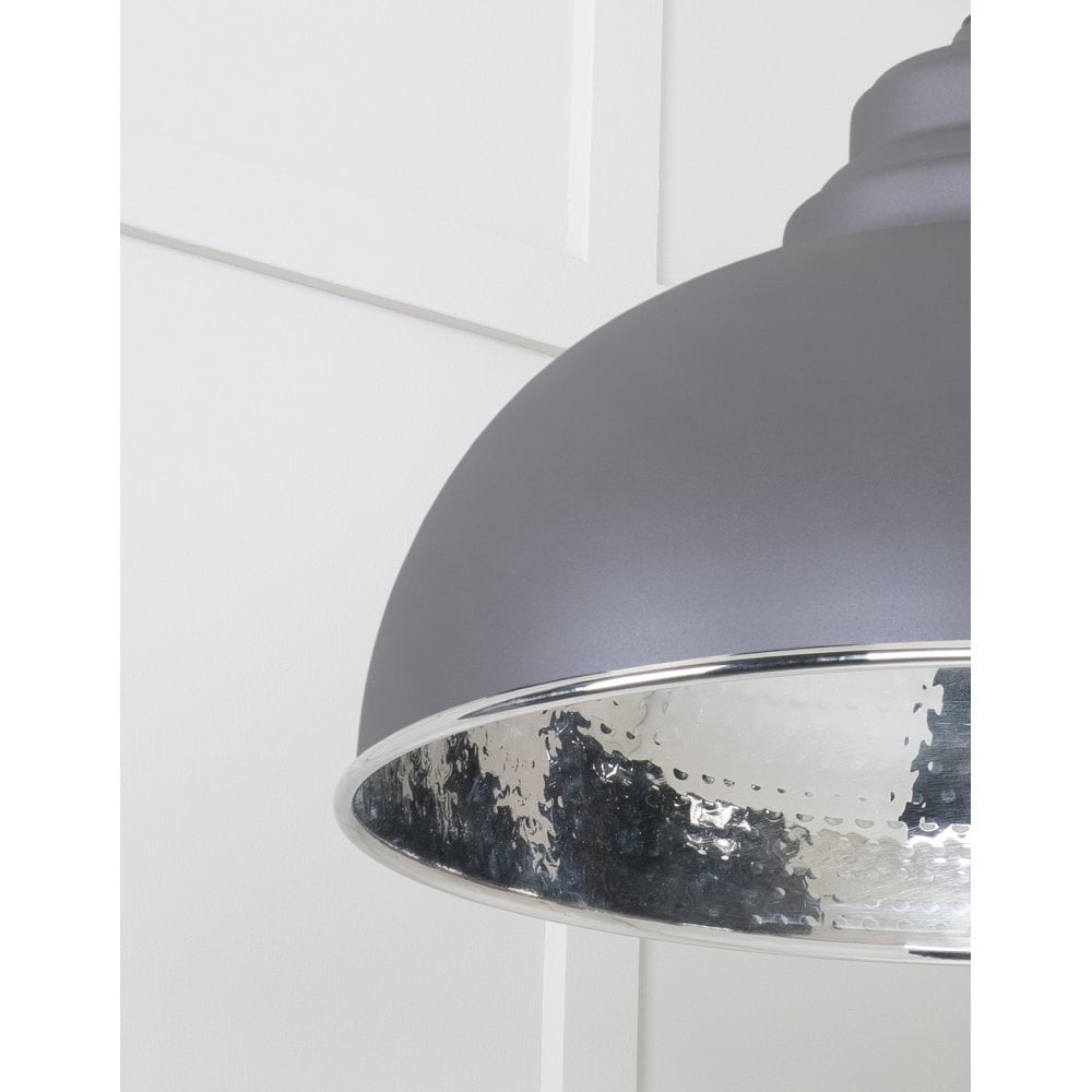 From The Anvil Hammered Nickel Harborne Pendant - Bluff (Warm Grey)