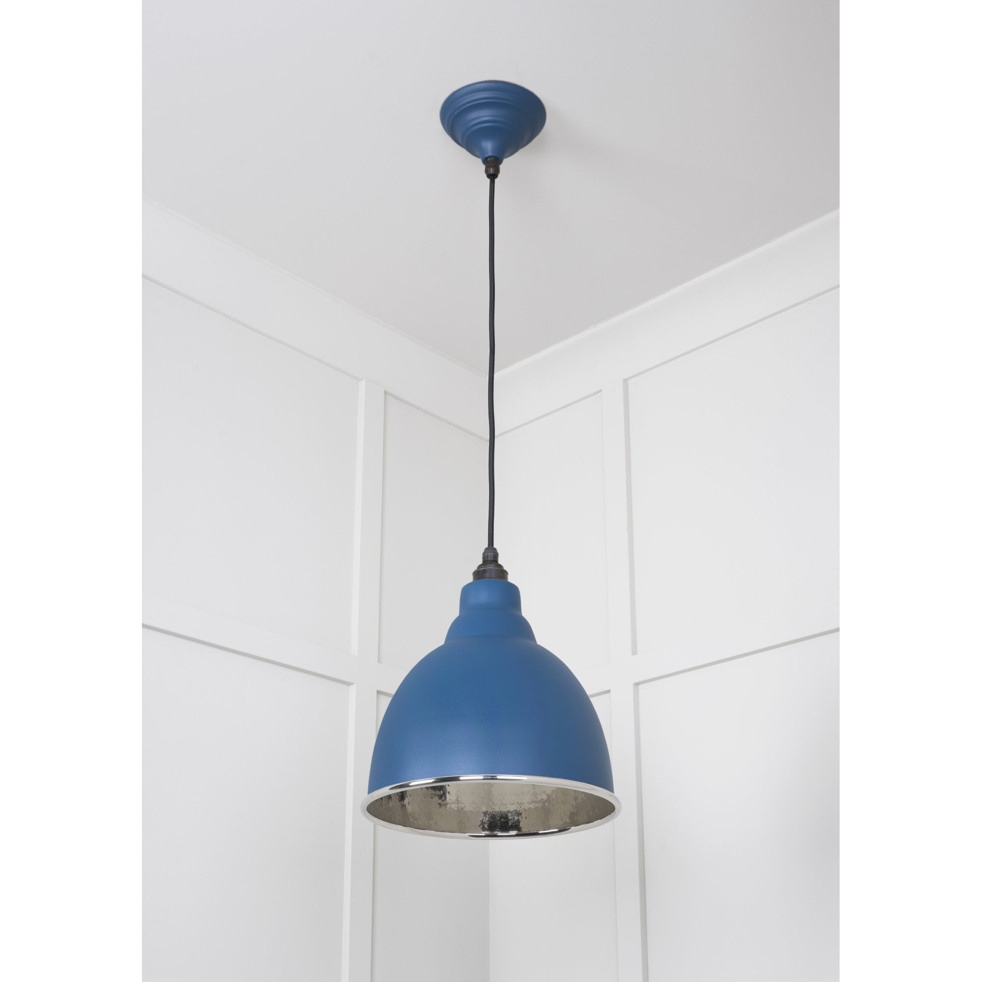 From The Anvil Hammered Nickel Brindley Pendant - Upstream (Blue)