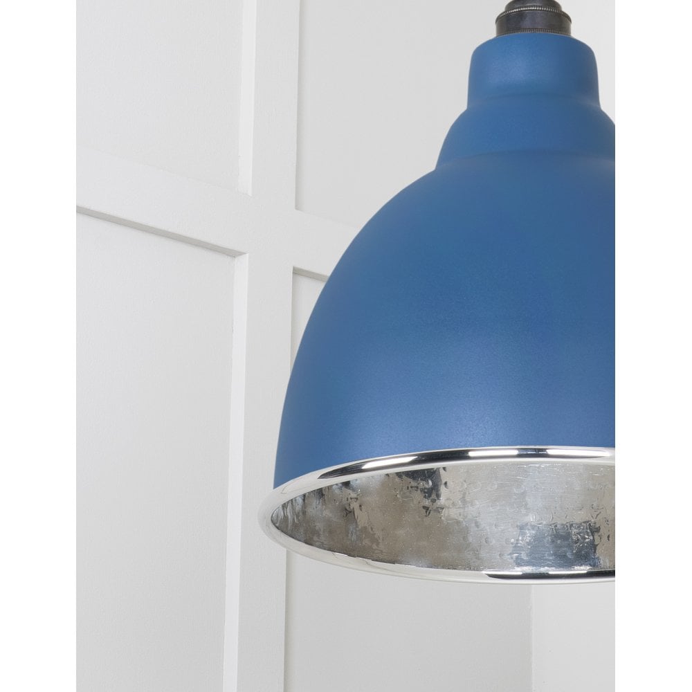 From The Anvil Hammered Nickel Brindley Pendant - Upstream (Blue)