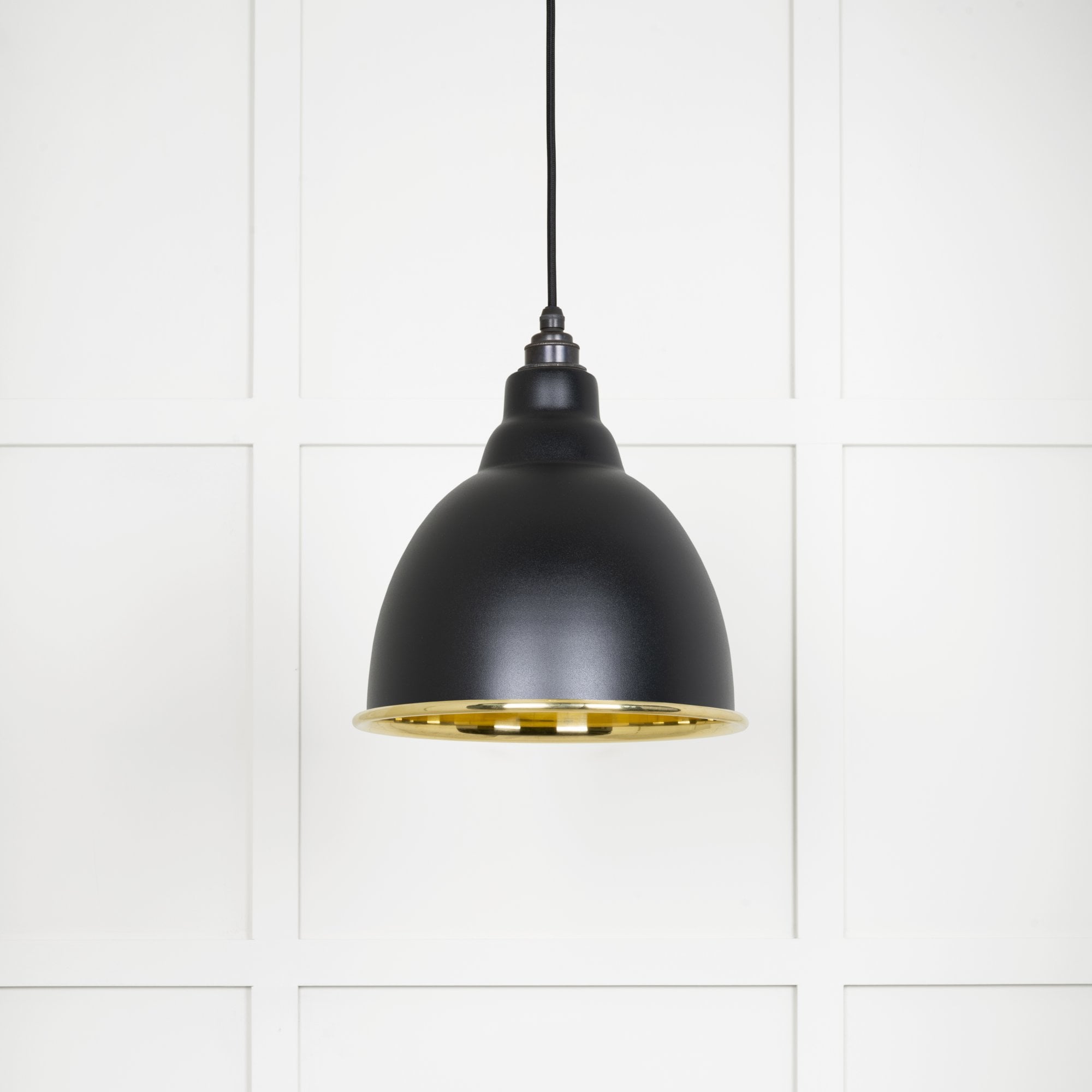 From The Anvil Smooth Brass Brindley Pendant - Elan Black