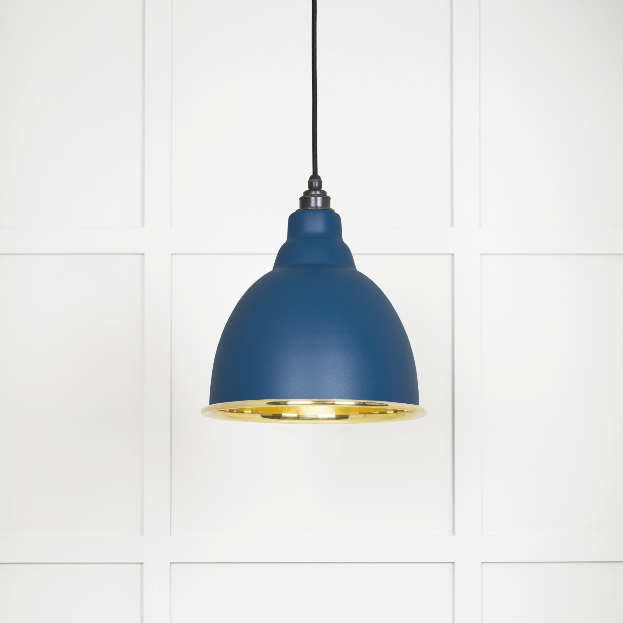 From The Anvil Smooth Brass Brindley Pendant - Upstream (Blue)