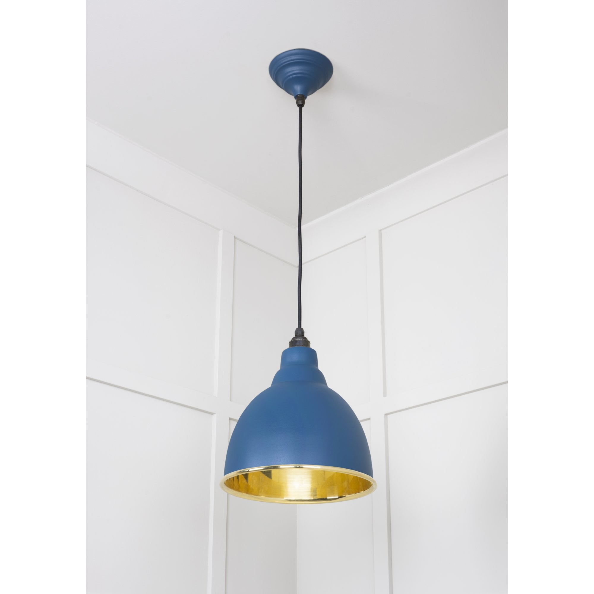 From The Anvil Smooth Brass Brindley Pendant - Upstream (Blue)