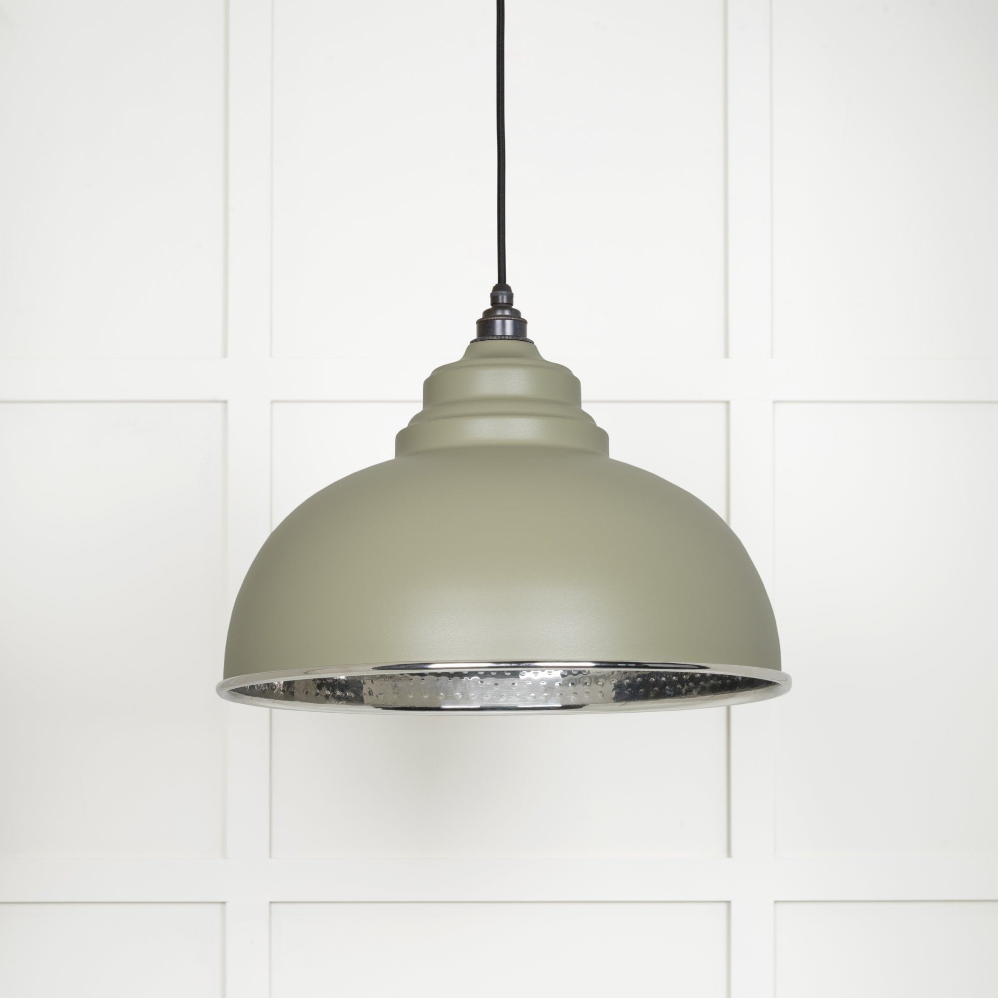 From The Anvil Hammered Nickel Harborne Pendant - Tump (Pale Green)