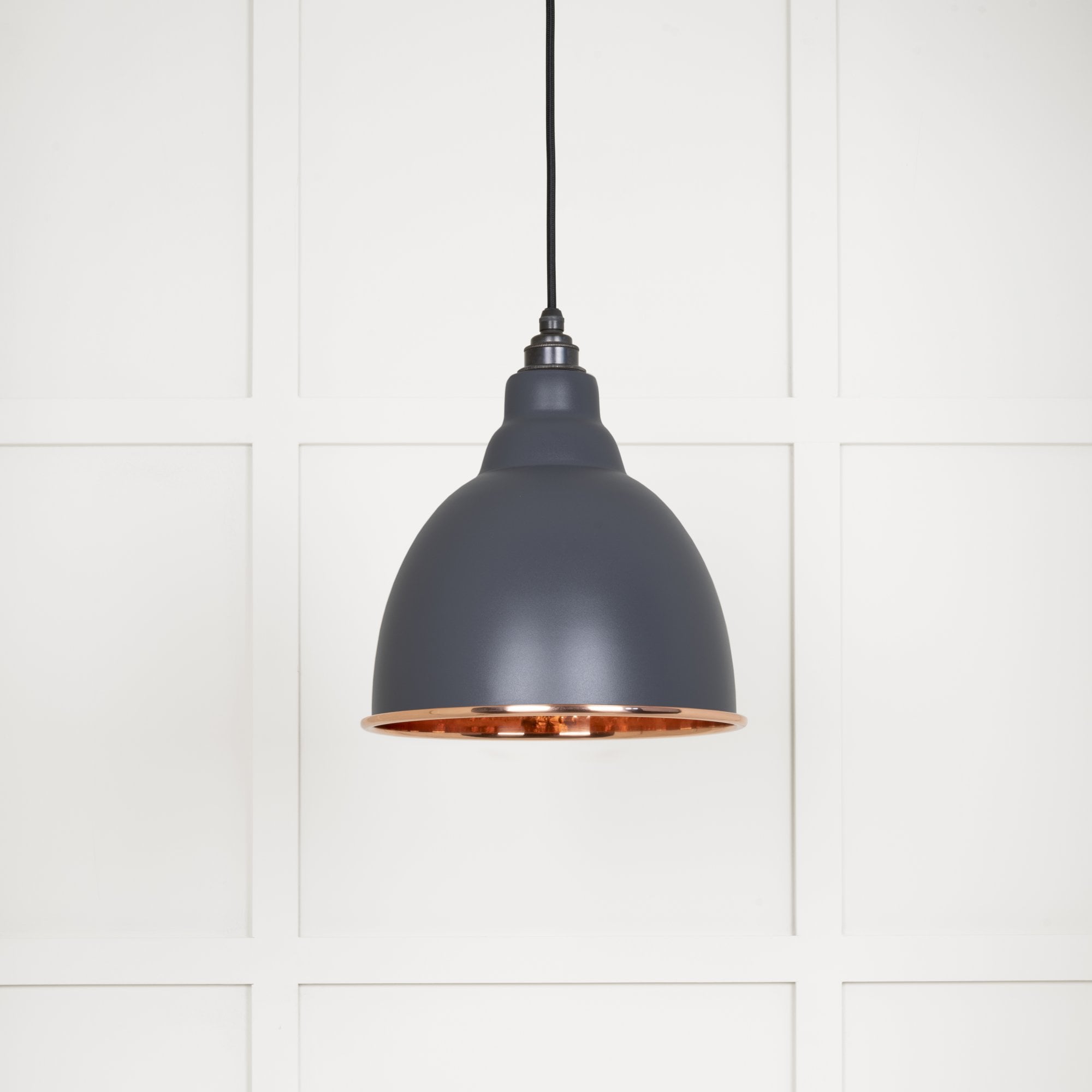 From The Anvil Hammered Copper Brindley Pendant - Slate (Mid Grey)