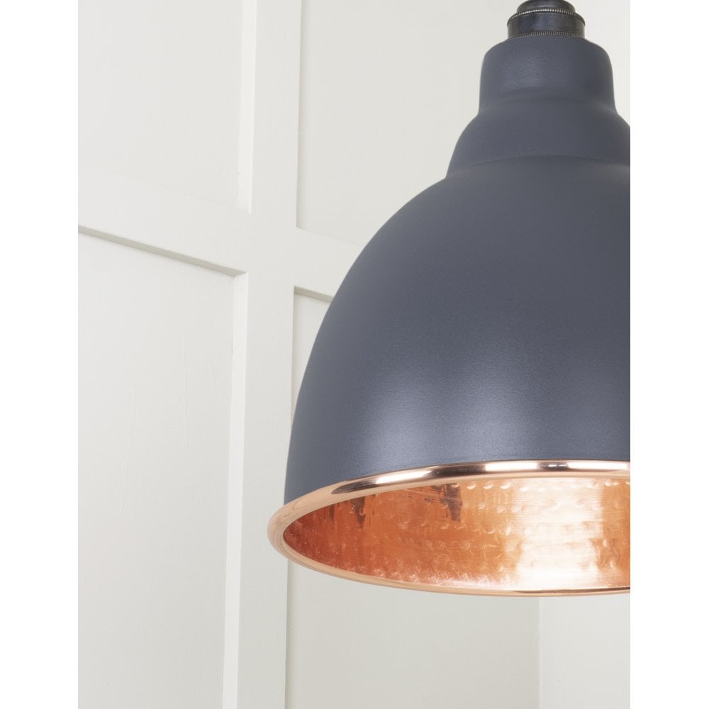 From The Anvil Hammered Copper Brindley Pendant - Slate (Mid Grey)