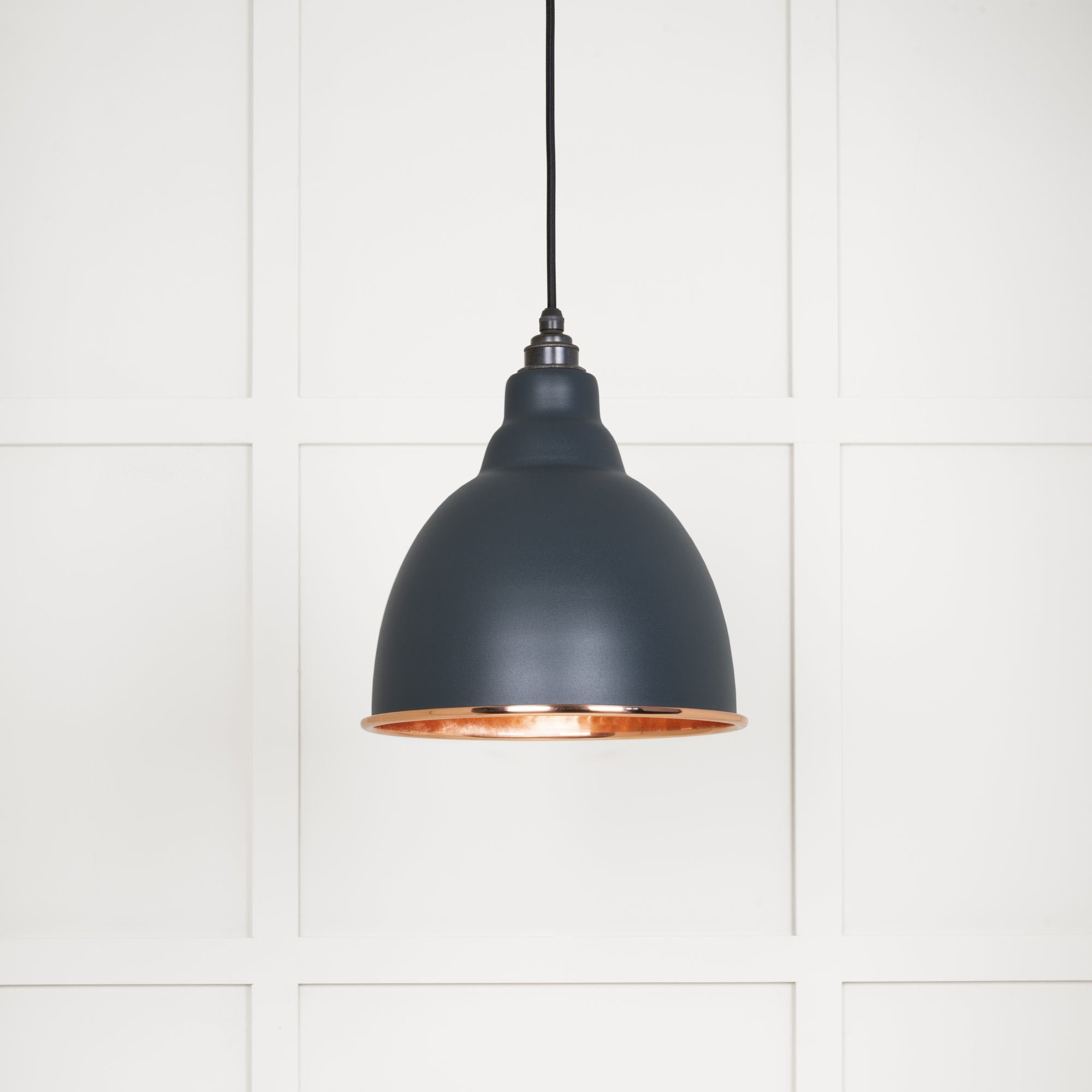 From The Anvil Hammered Copper Brindley Pendant - Soot (Dark Grey)