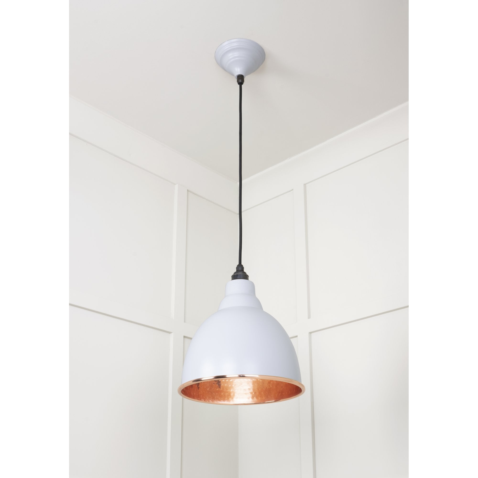 From The Anvil Hammered Copper Brindley Pendant - Birch (Pale Grey)