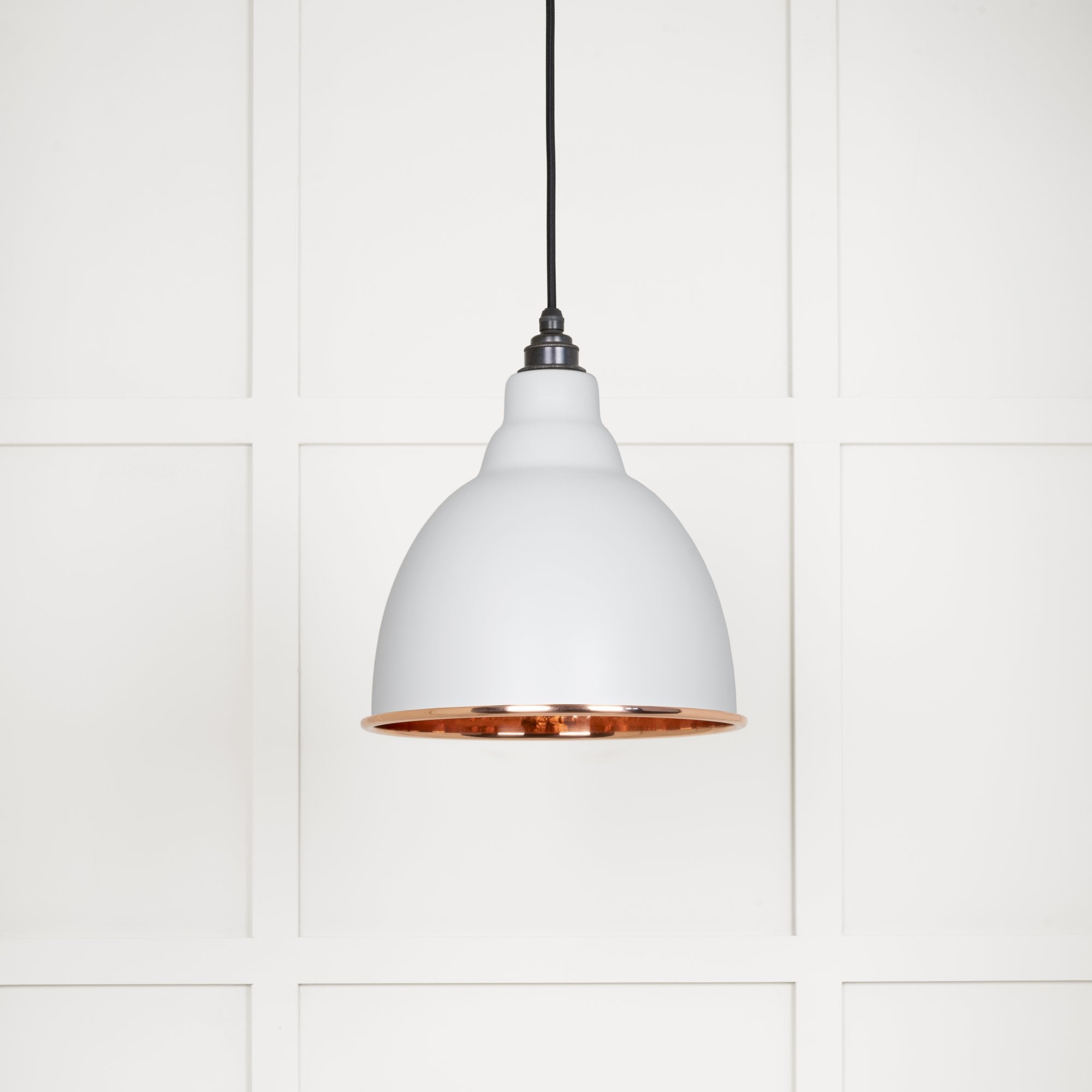 From The Anvil Hammered Copper Brindley Pendant - Flock (Matt White)