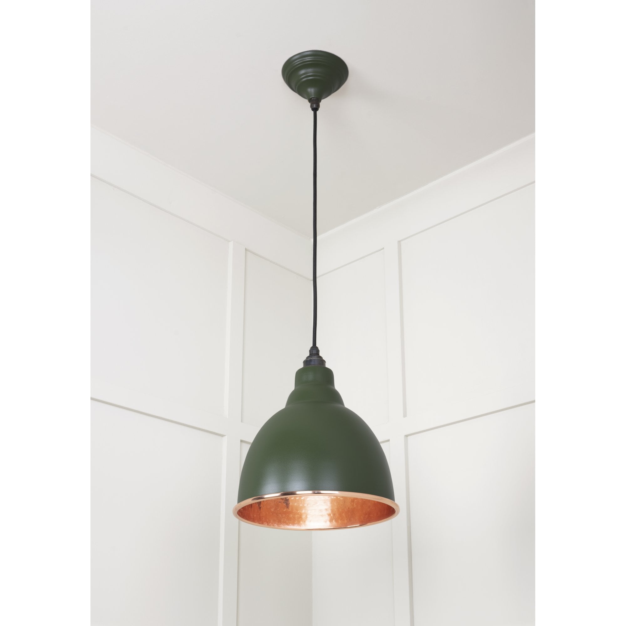 From The Anvil Hammered Copper Brindley Pendant - Heath (Earthy Green)
