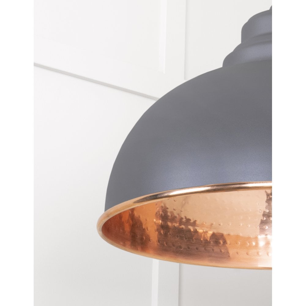From The Anvil Hammered Copper Harborne Pendant - Bluff (Warm Grey)