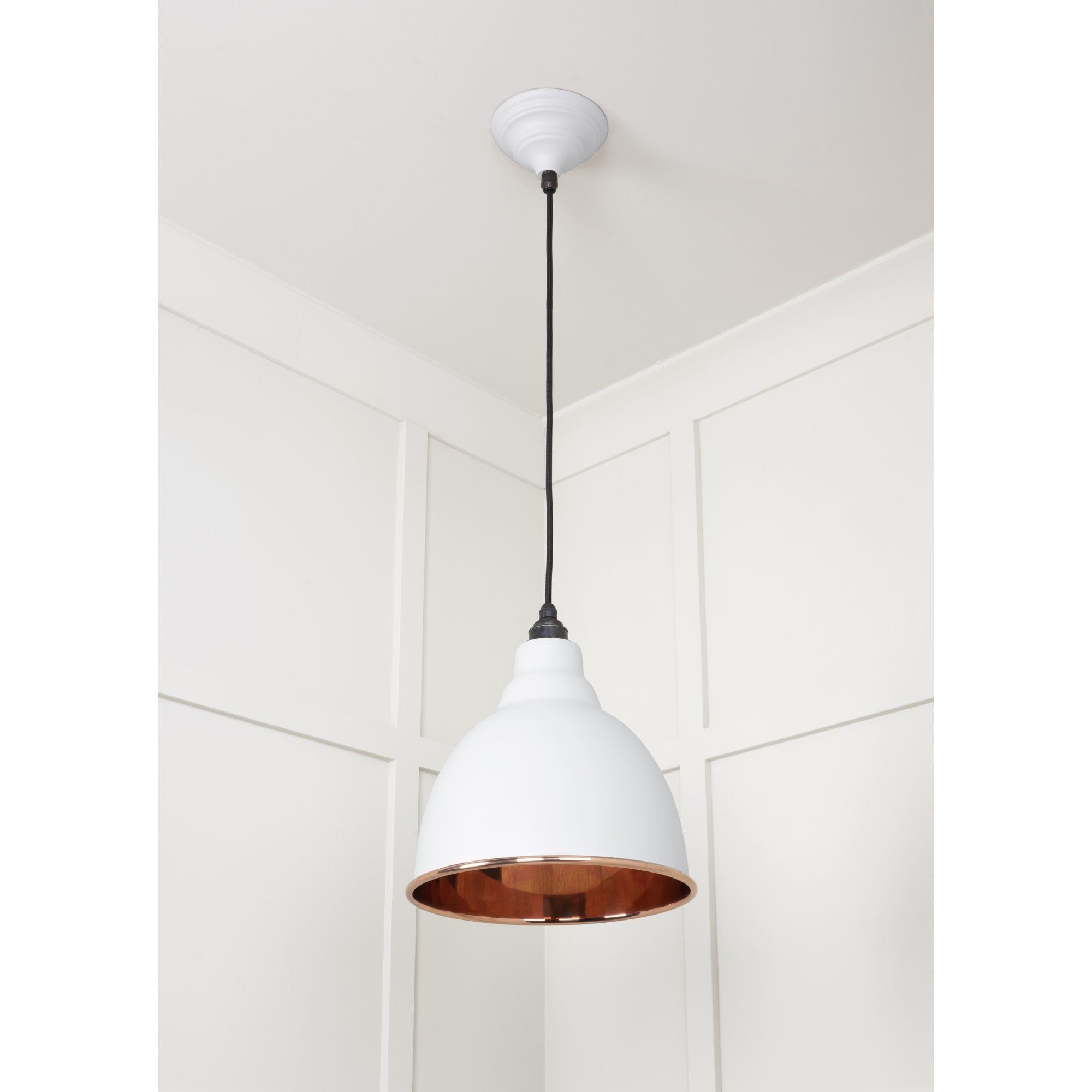 From The Anvil Smooth Copper Brindley Pendant - Flock (Matt White)