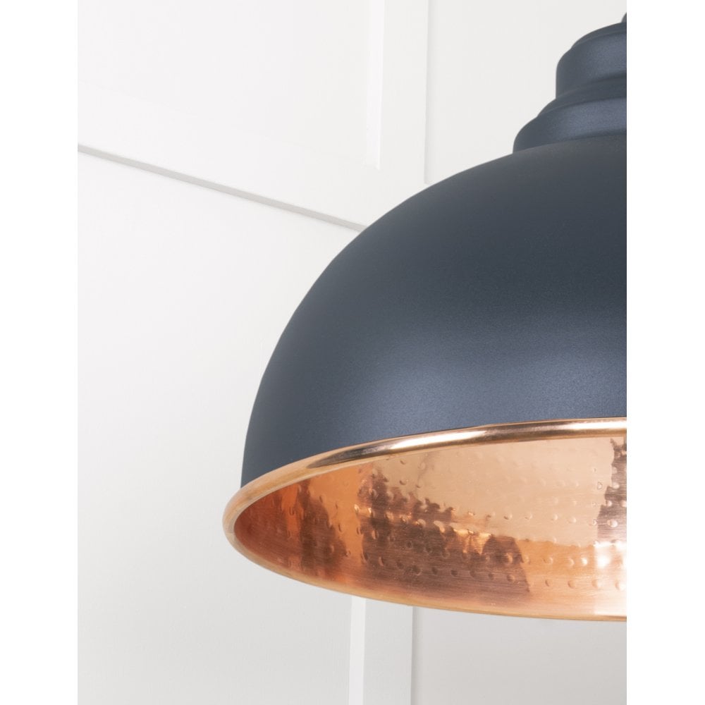 From The Anvil Hammered Copper Harborne Pendant - Soot (Dark Grey)