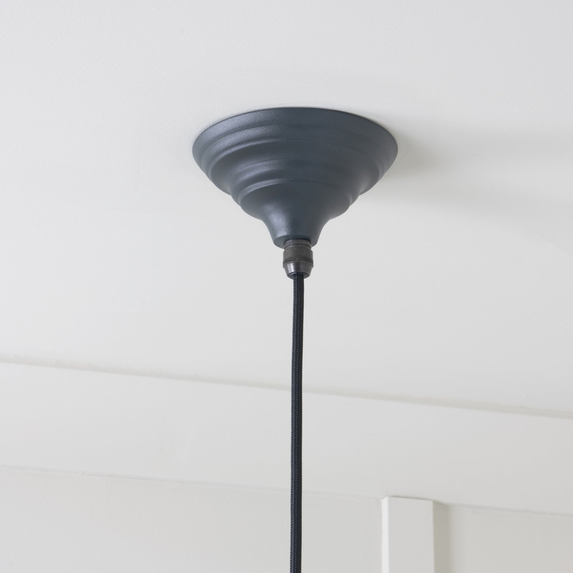 From The Anvil Hammered Copper Harborne Pendant - Soot (Dark Grey)