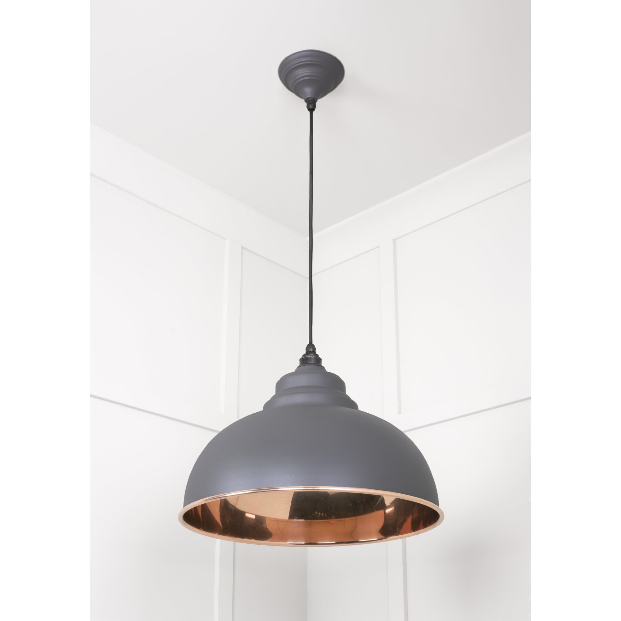 From The Anvil Smooth Copper Harborne Pendant - Bluff (Warm Grey)