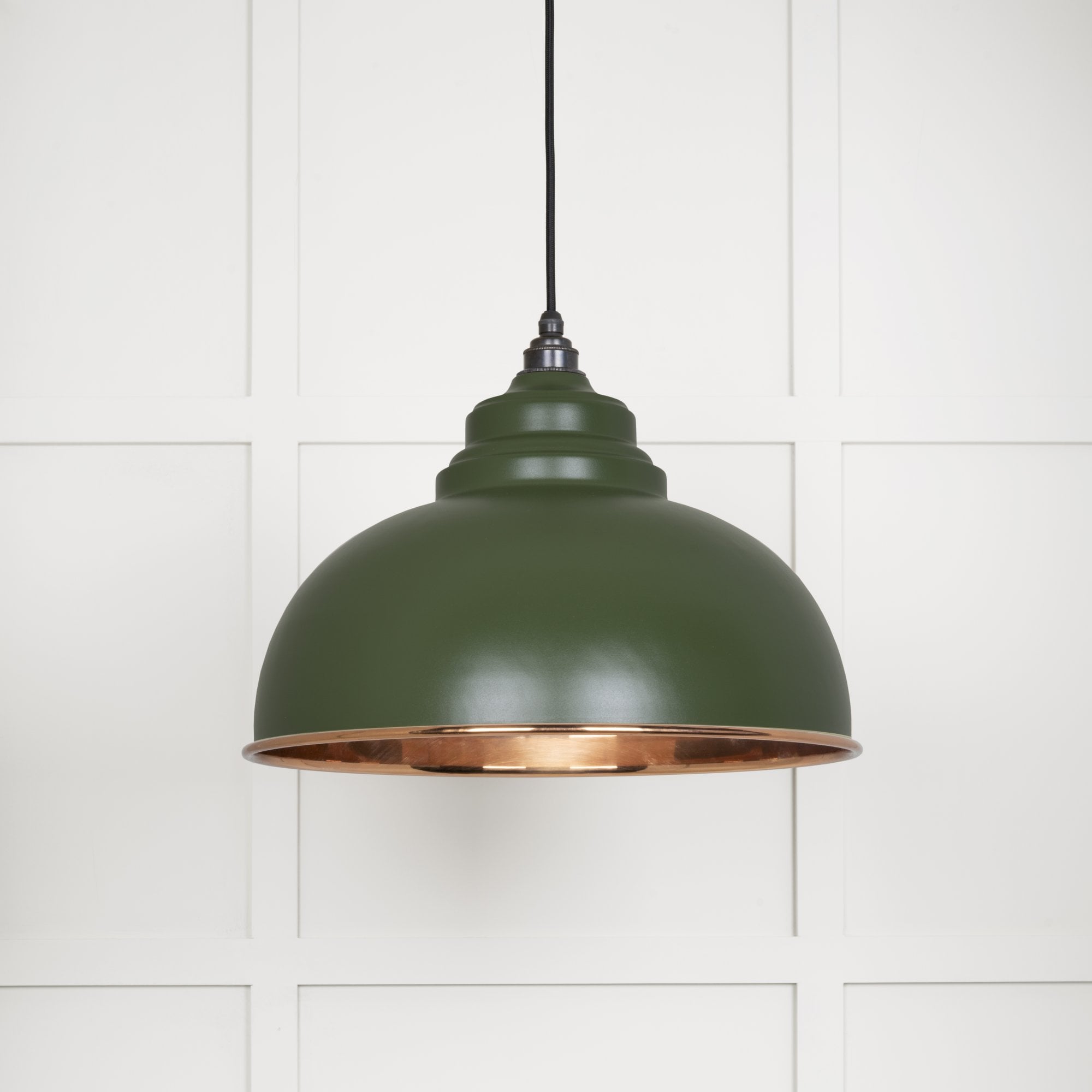 From The Anvil Smooth Copper Harborne Pendant - Heath (Earthy Green)