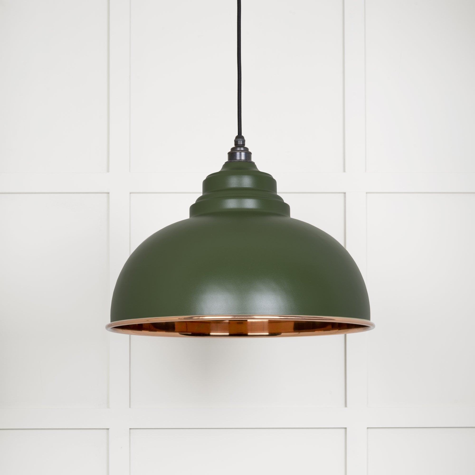 From The Anvil Smooth Copper Harborne Pendant - Heath (Earthy Green)