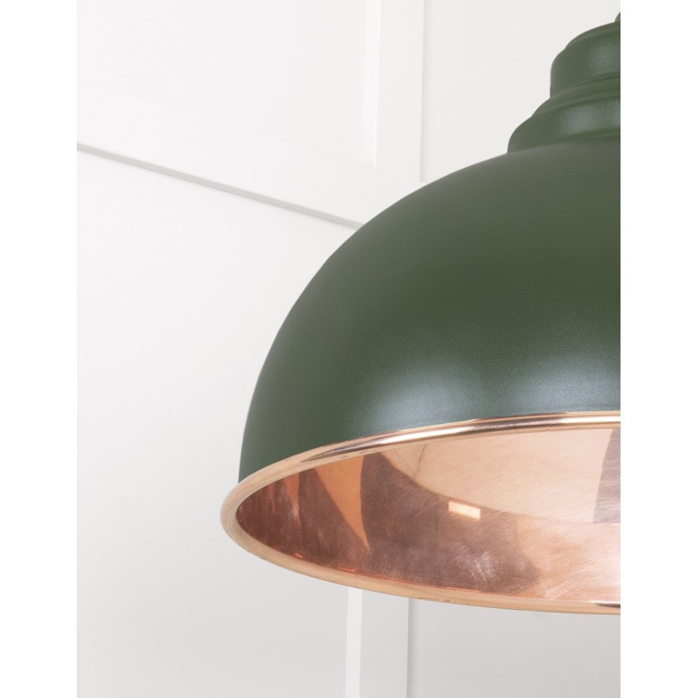 From The Anvil Smooth Copper Harborne Pendant - Heath (Earthy Green)