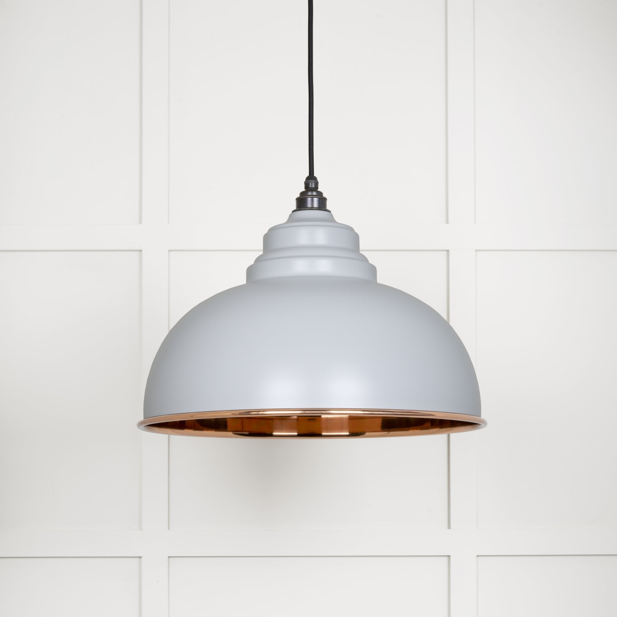 From The Anvil Smooth Copper Harborne Pendant - Birch (Pale Grey)