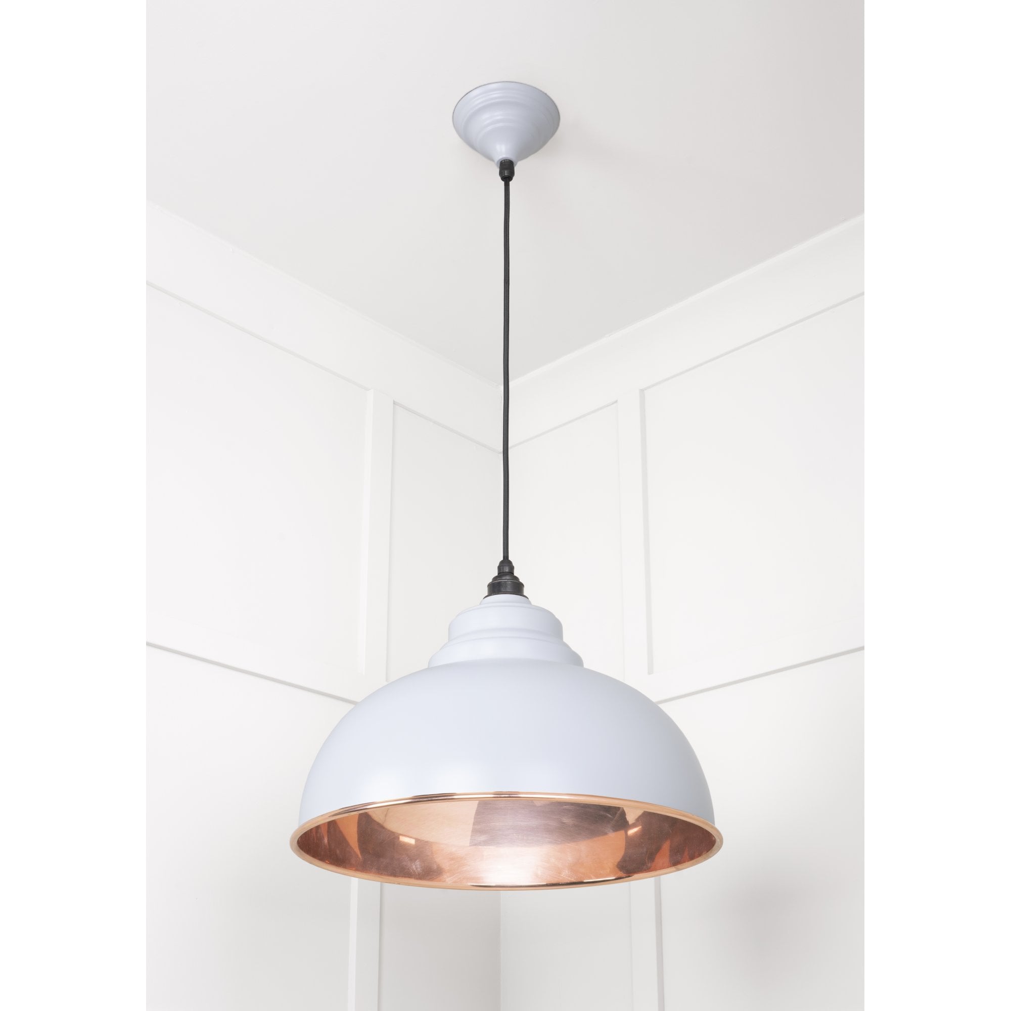 From The Anvil Smooth Copper Harborne Pendant - Birch (Pale Grey)