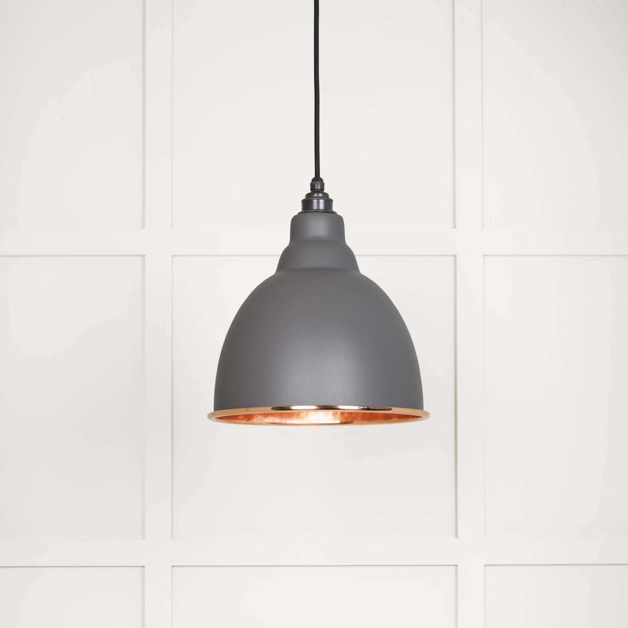 From The Anvil Hammered Copper Brindley Pendant - Bluff (Warm Grey)