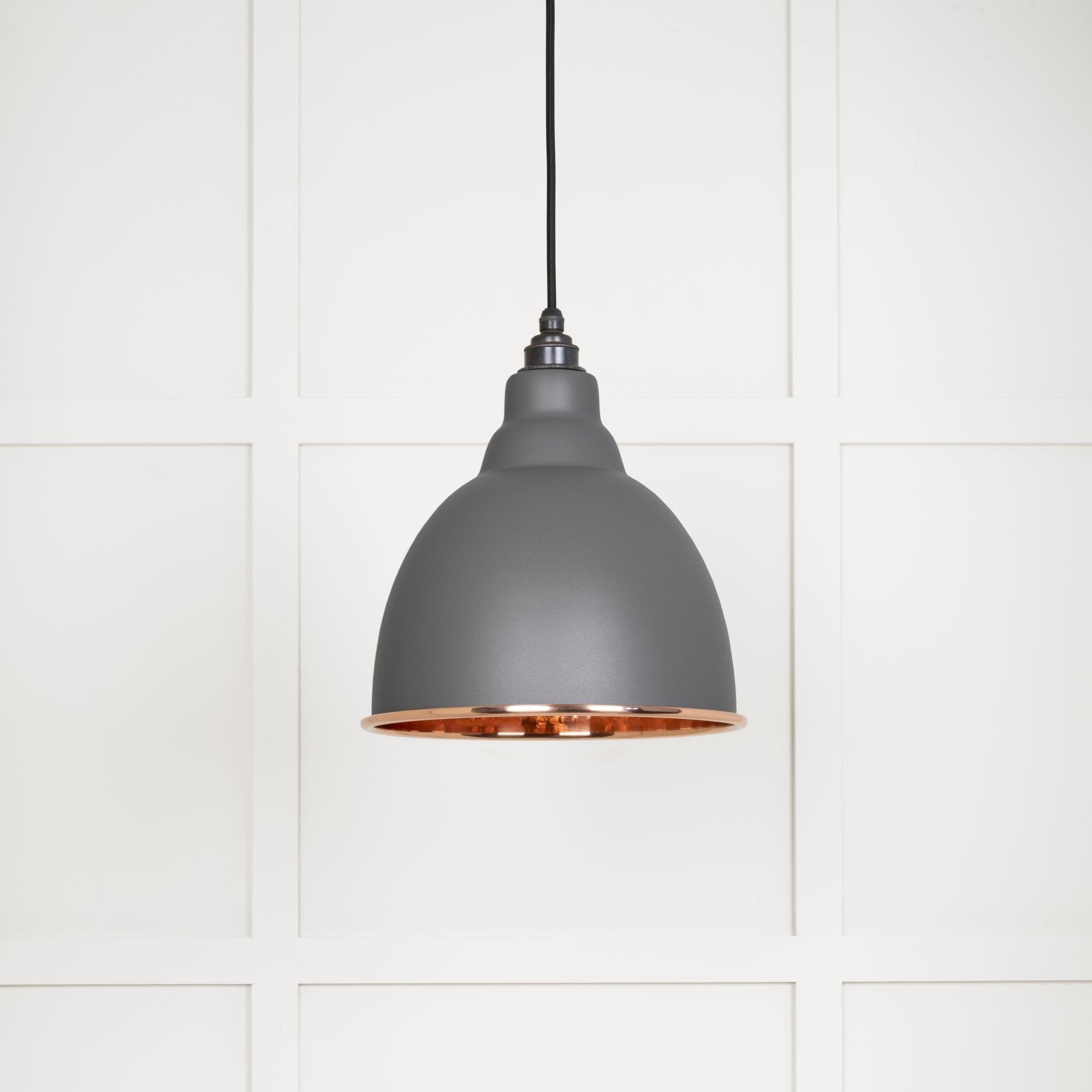 From The Anvil Hammered Copper Brindley Pendant - Bluff (Warm Grey)