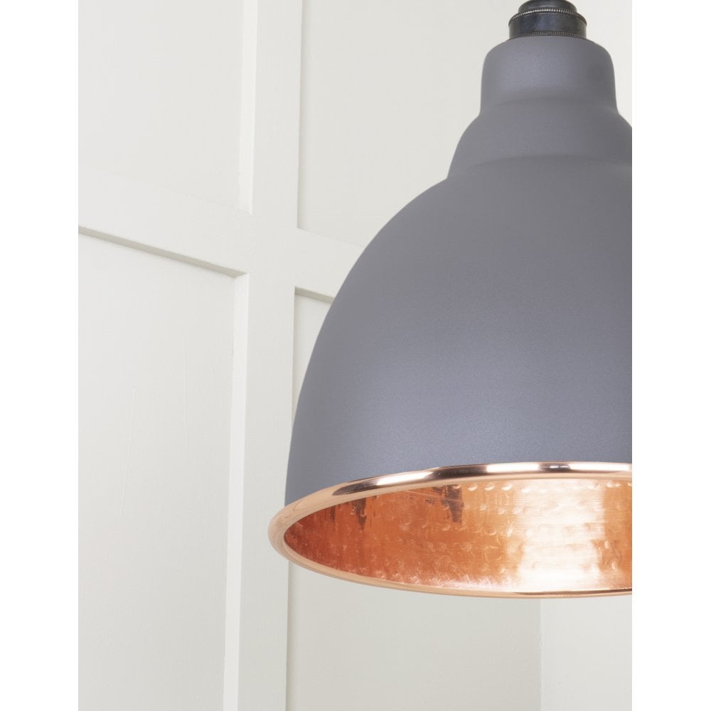 From The Anvil Hammered Copper Brindley Pendant - Bluff (Warm Grey)