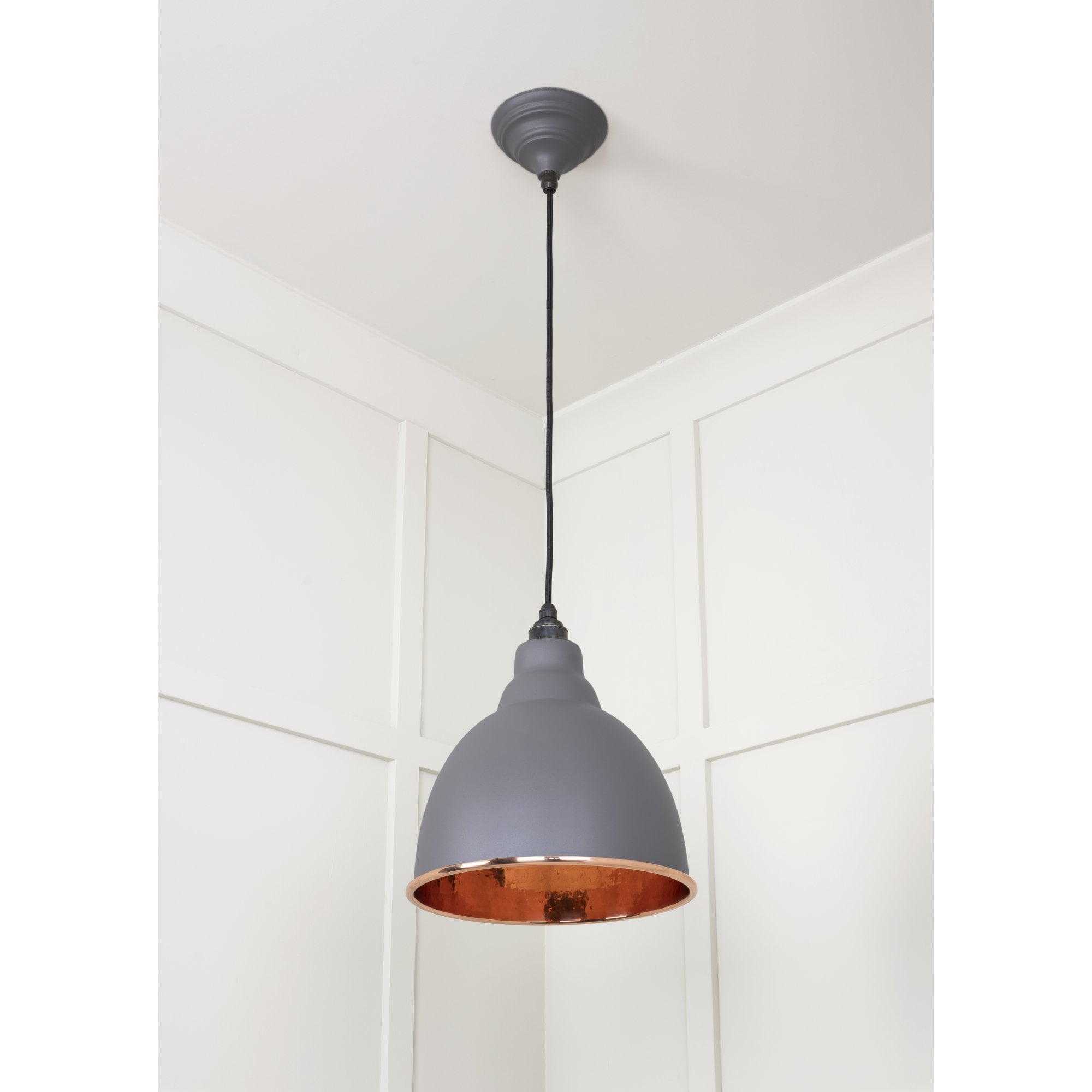 From The Anvil Hammered Copper Brindley Pendant - Bluff (Warm Grey)