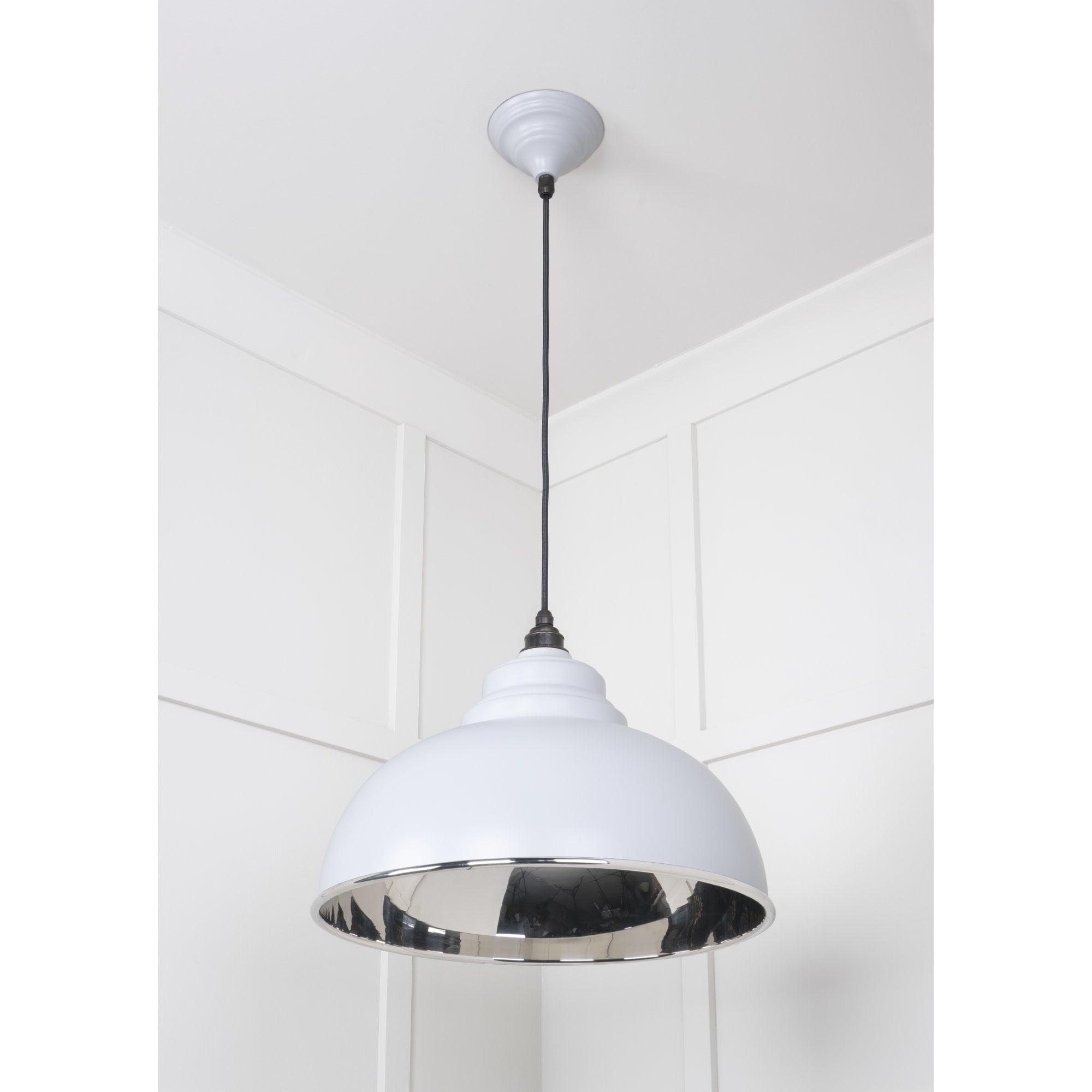 From The Anvil Smooth Nickel Harborne Pendant - Birch (Pale Grey)