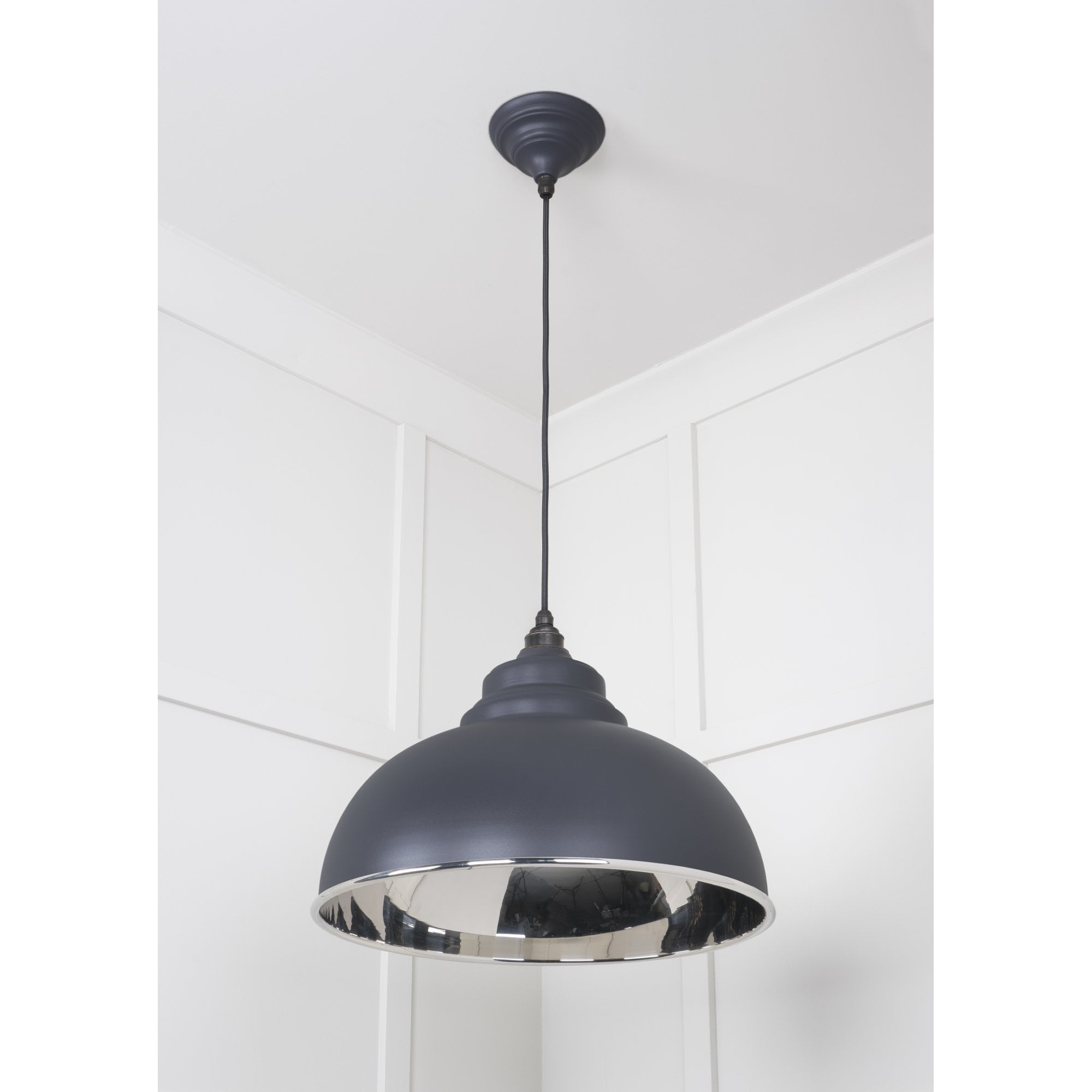 From The Anvil Smooth Nickel Harborne Pendant - Slate (Mid Grey)