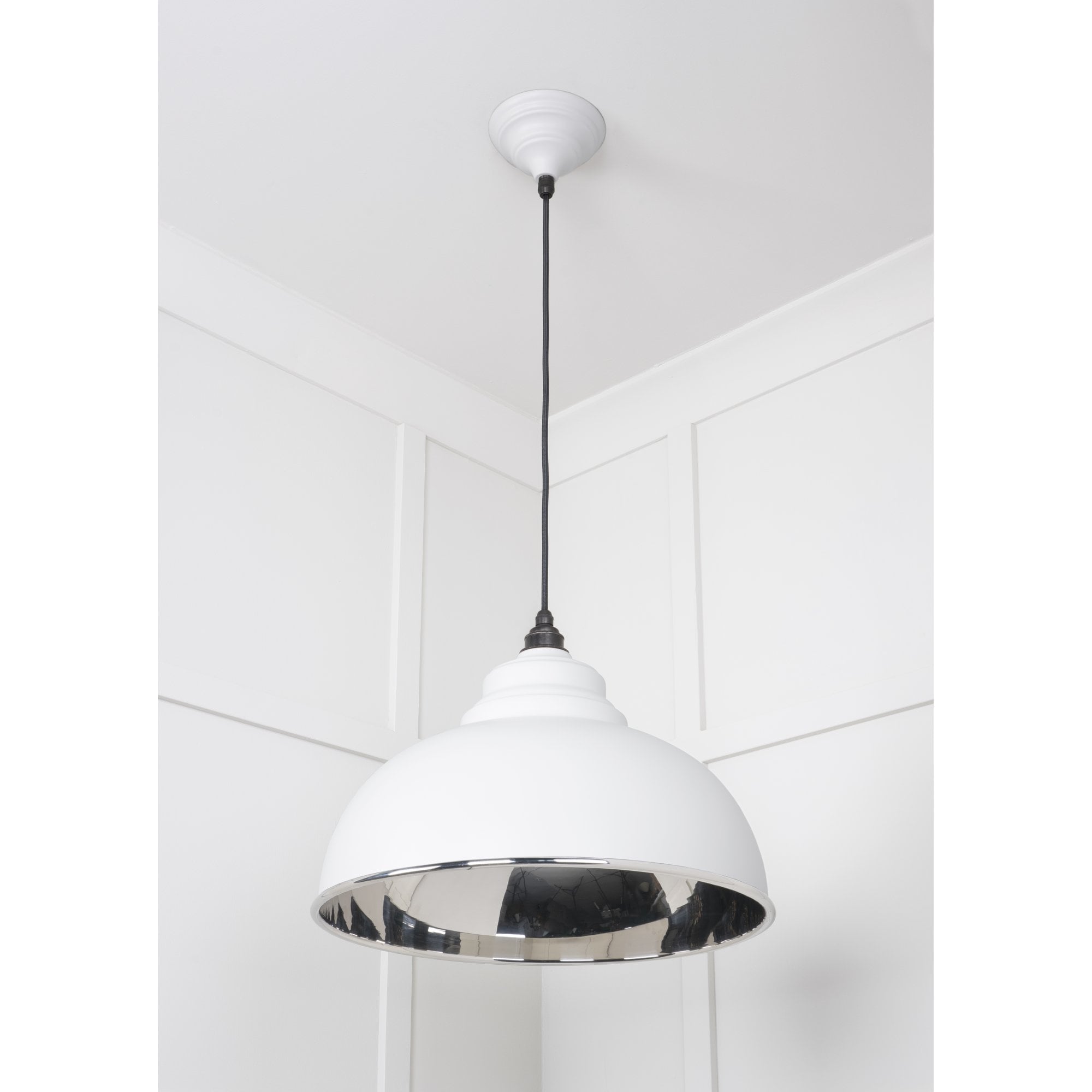 From The Anvil Smooth Nickel Harborne Pendant - Flock (Matt White)