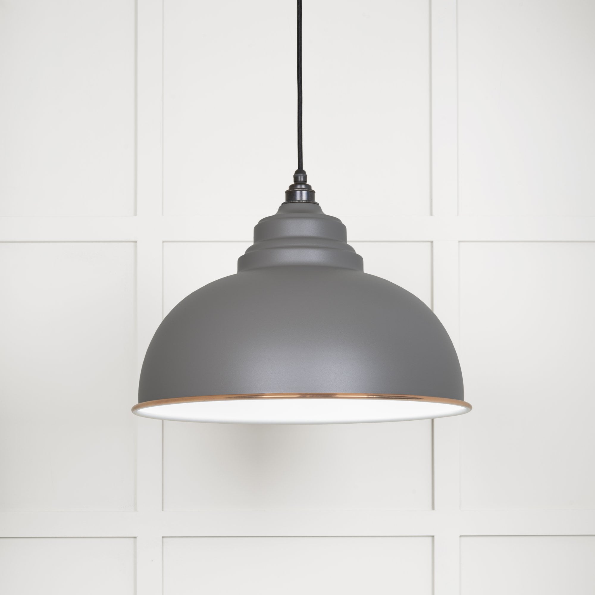 From The Anvil White Gloss Harborne Pendant - Bluff (Warm Grey)