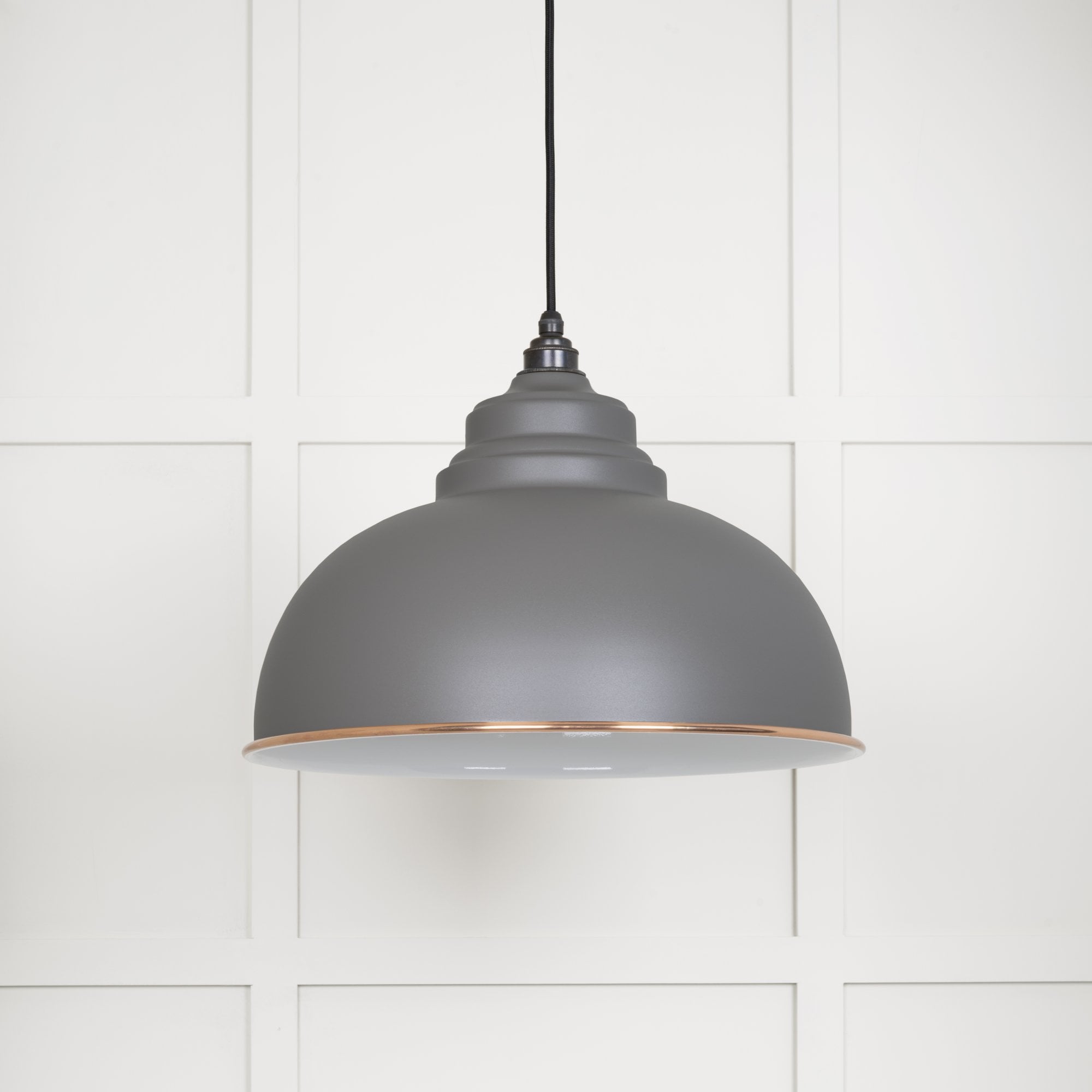 From The Anvil White Gloss Harborne Pendant - Bluff (Warm Grey)