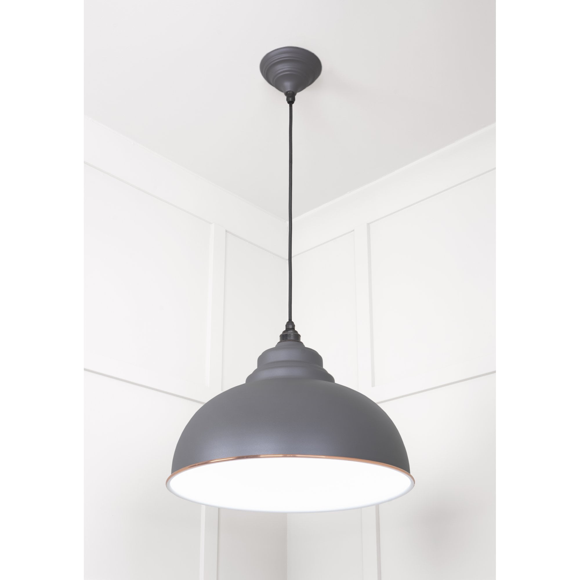 From The Anvil White Gloss Harborne Pendant - Bluff (Warm Grey)