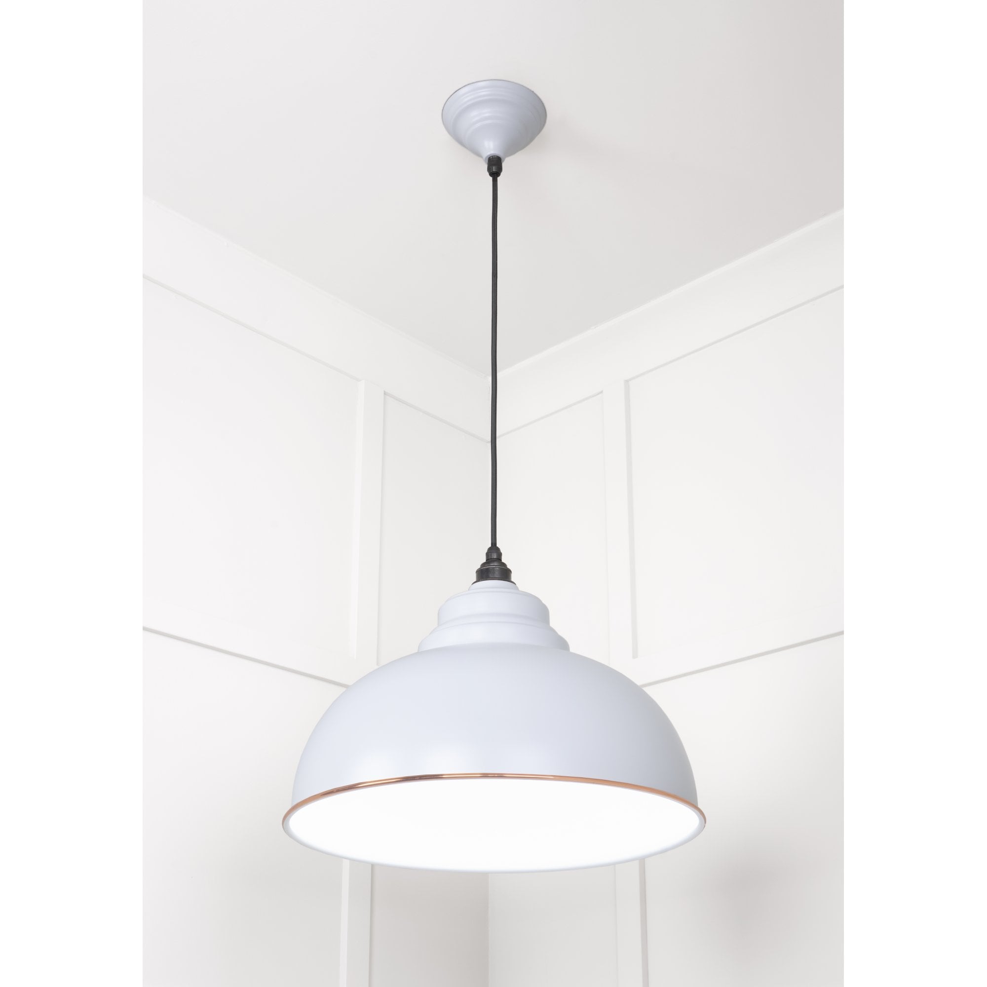 From The Anvil White Gloss Harborne Pendant - Birch (Pale Grey)