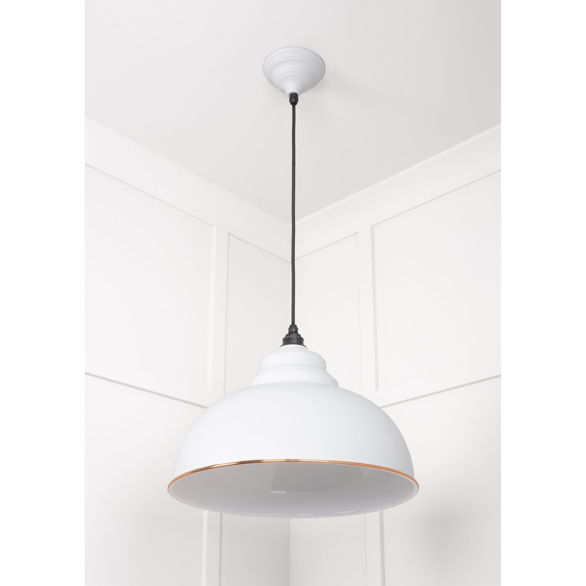From The Anvil White Gloss Harborne Pendant - Flock (Matt White)