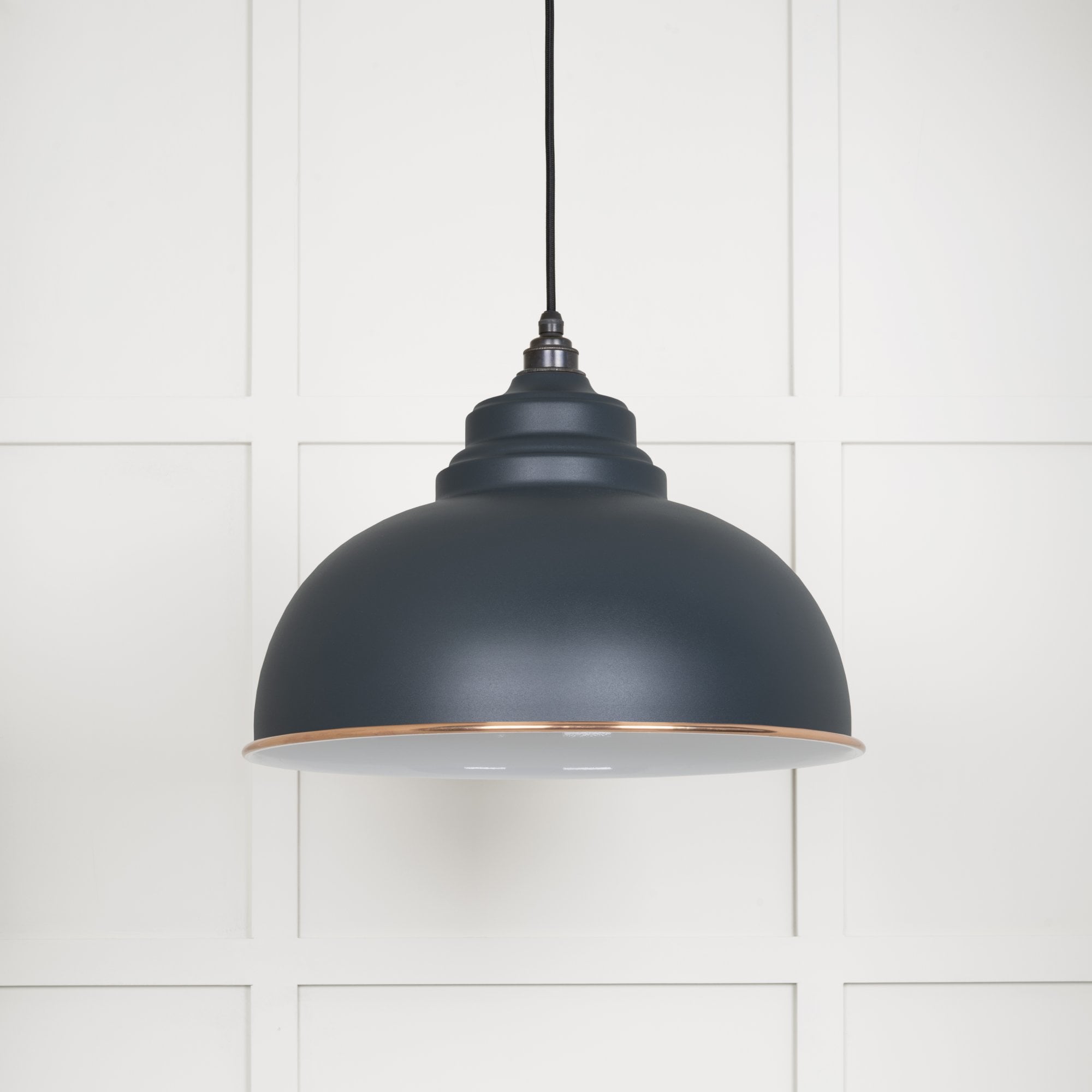 From The Anvil White Gloss Harborne Pendant - Soot (Dark Grey)