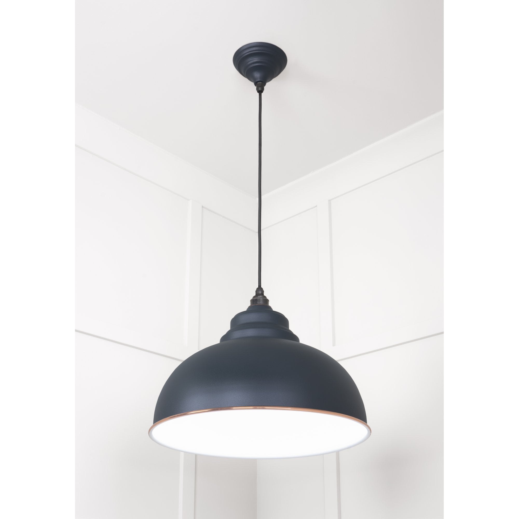 From The Anvil White Gloss Harborne Pendant - Soot (Dark Grey)