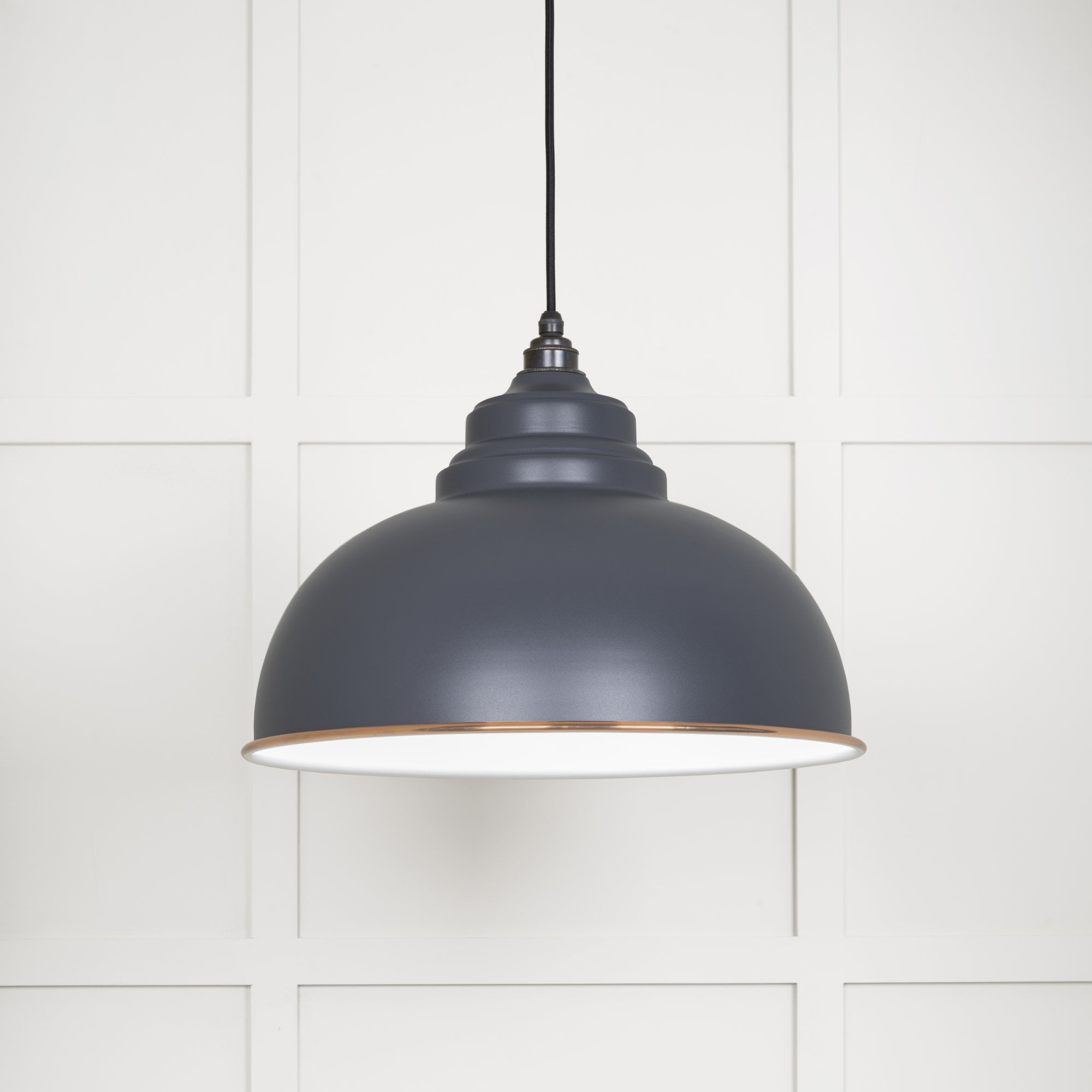 From The Anvil White Gloss Harborne Pendant - Slate (Mid Grey)