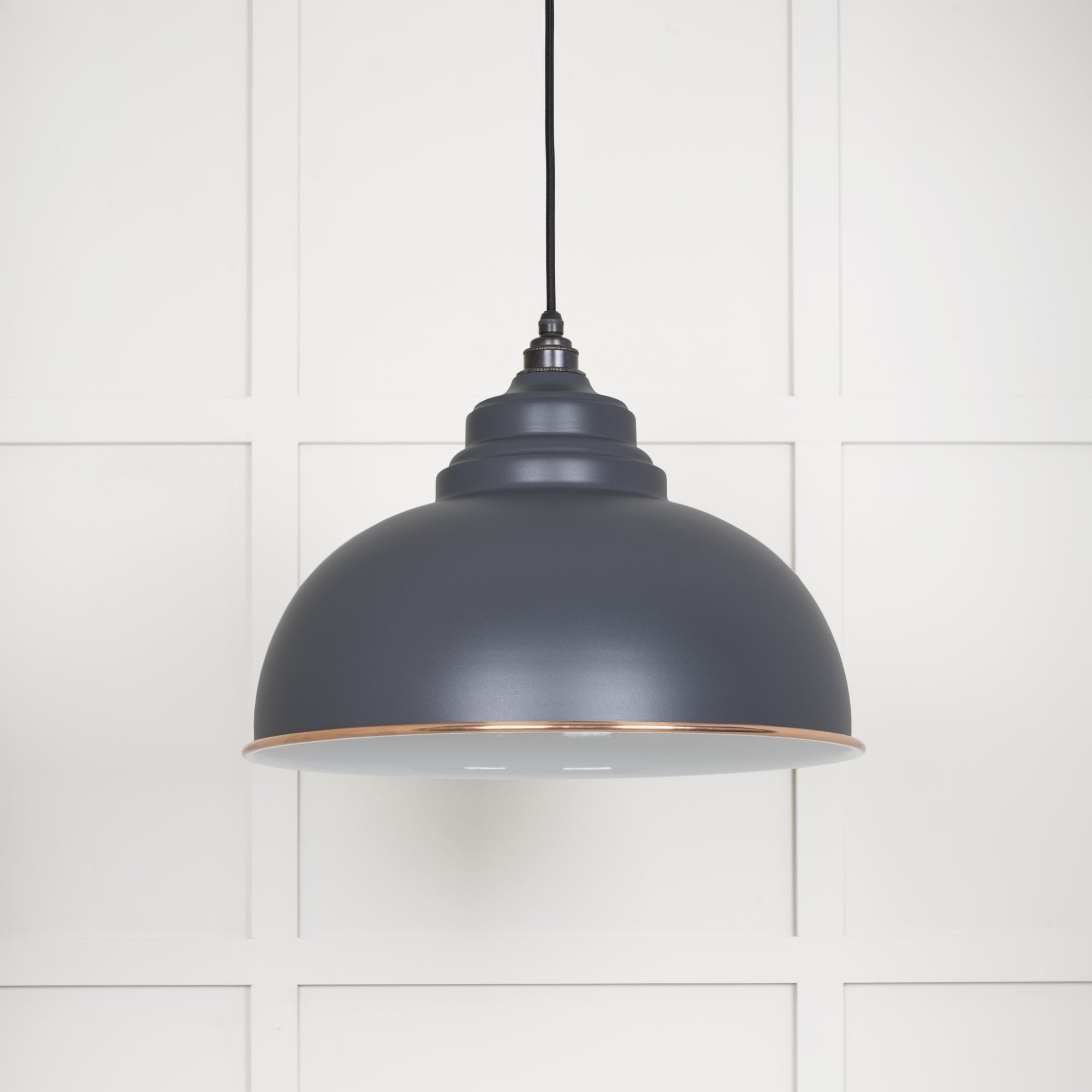 From The Anvil White Gloss Harborne Pendant - Slate (Mid Grey)
