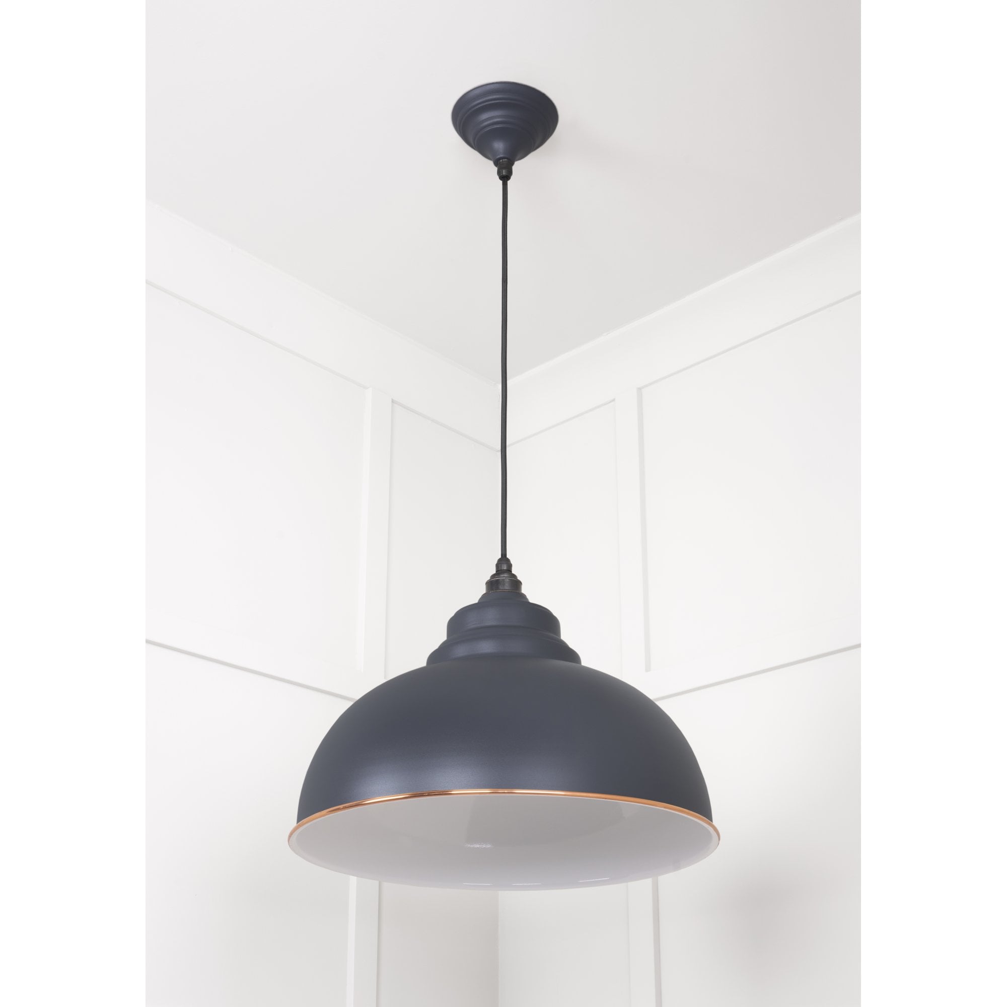 From The Anvil White Gloss Harborne Pendant - Slate (Mid Grey)