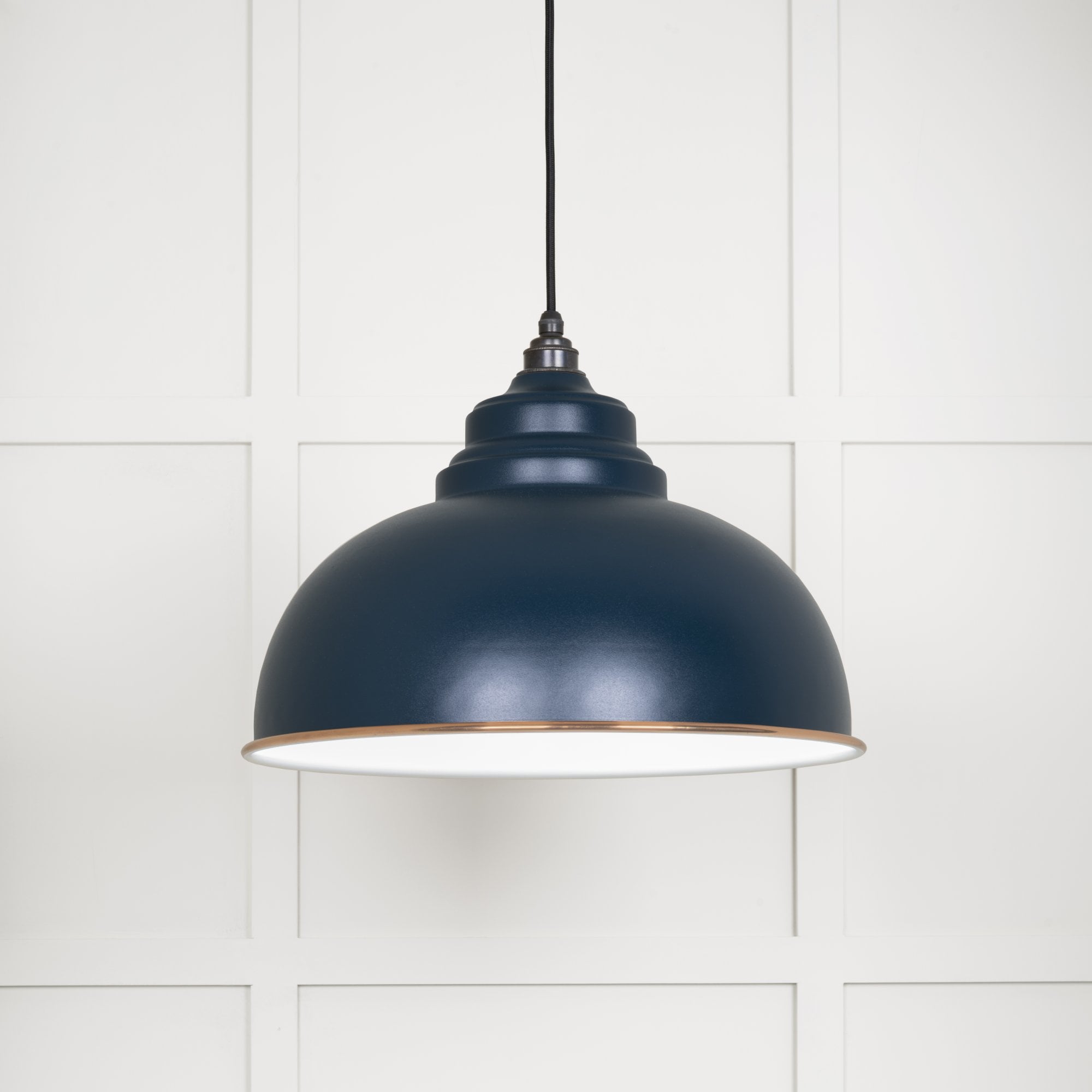 From The Anvil White Gloss Harborne Pendant - Dusk (Dark Blue/Grey)