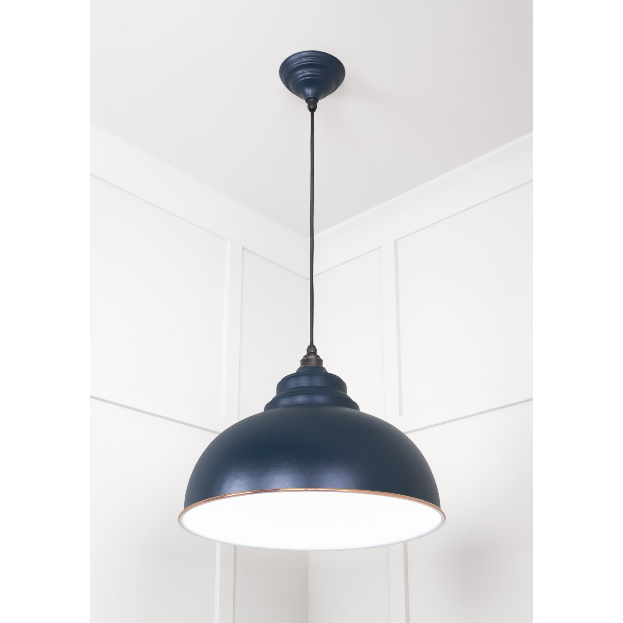 From The Anvil White Gloss Harborne Pendant - Dusk (Dark Blue/Grey)