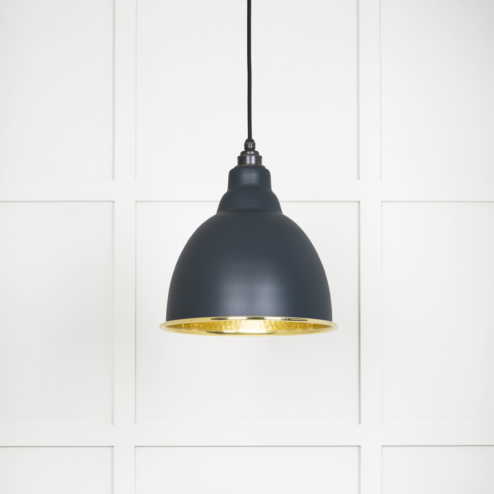 From The Anvil Hammered Brass Brindley Pendant - Soot (Dark Grey)