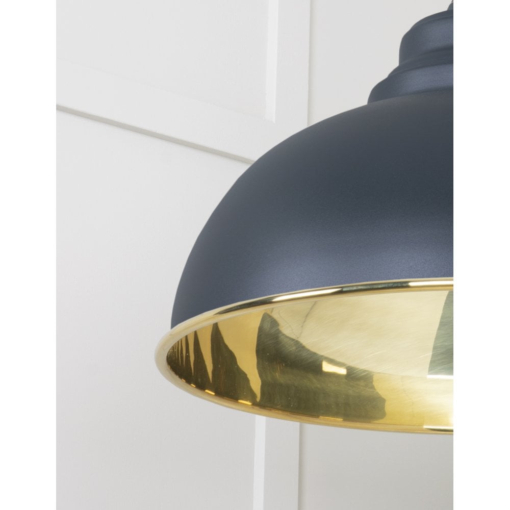 From The Anvil Smooth Brass Harborne Pendant - Soot (Dark Grey)